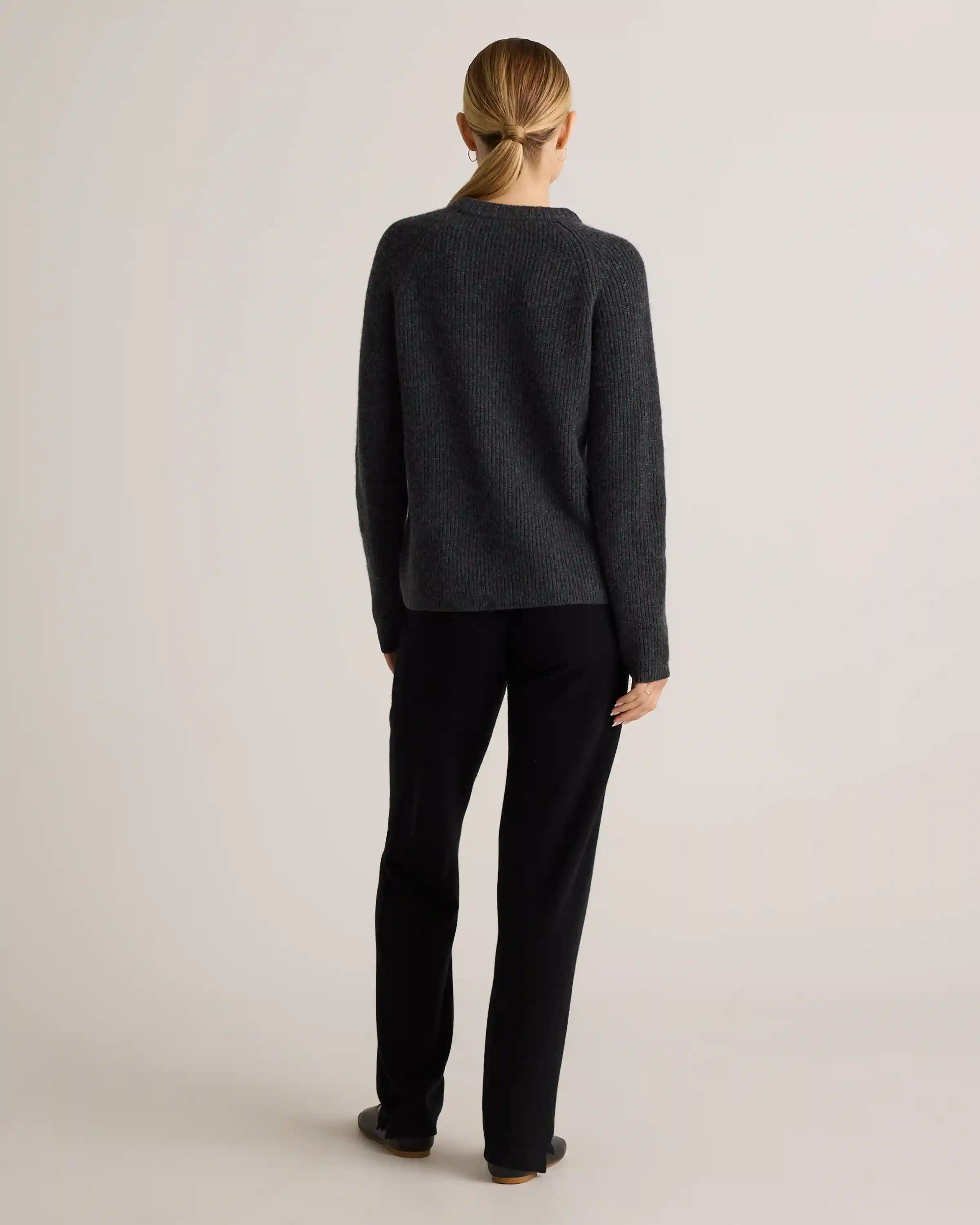 Mongolian Spring Cashmere Fisherman Crewneck Sweater