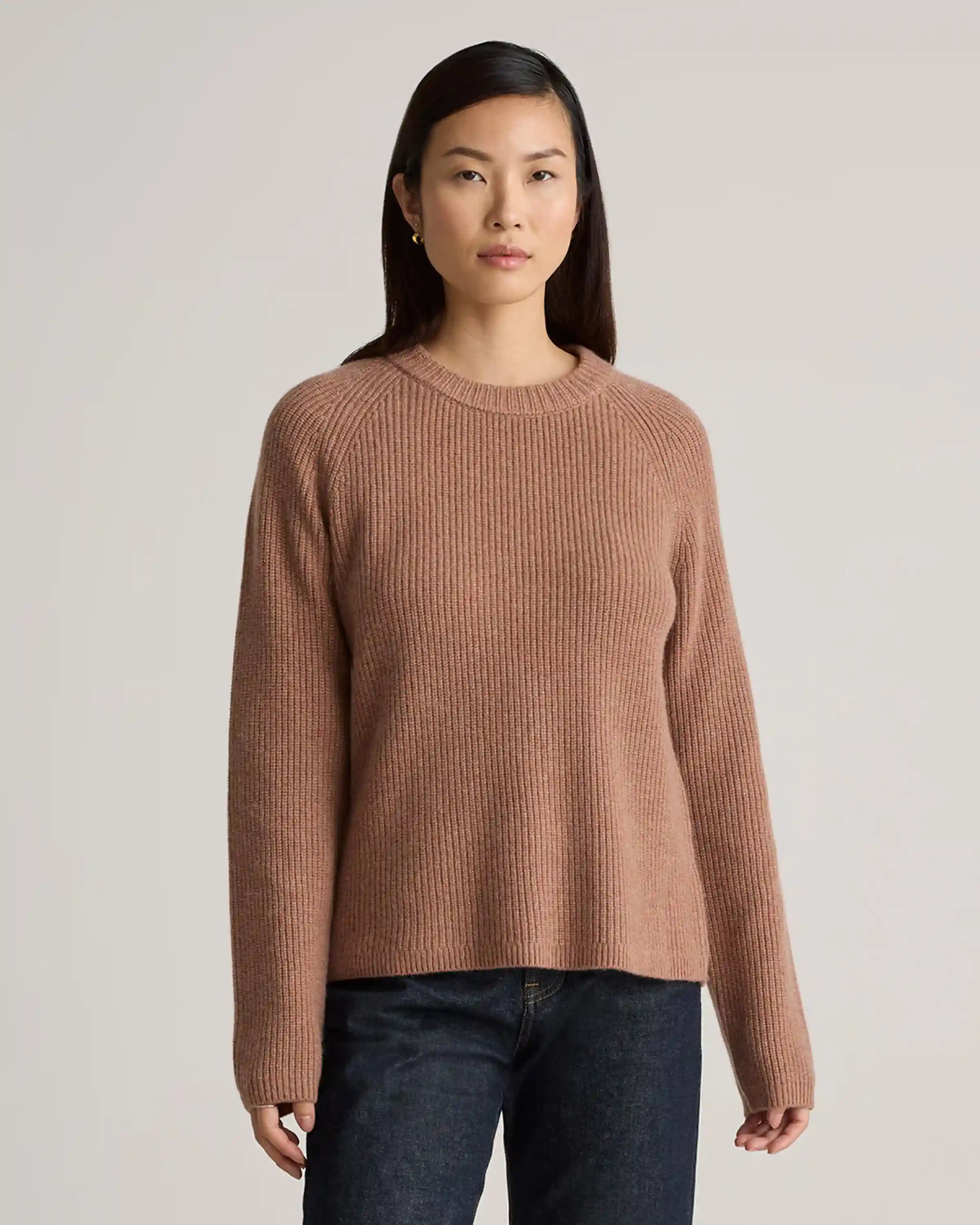 Mongolian Cashmere Fisherman Crewneck Sweater