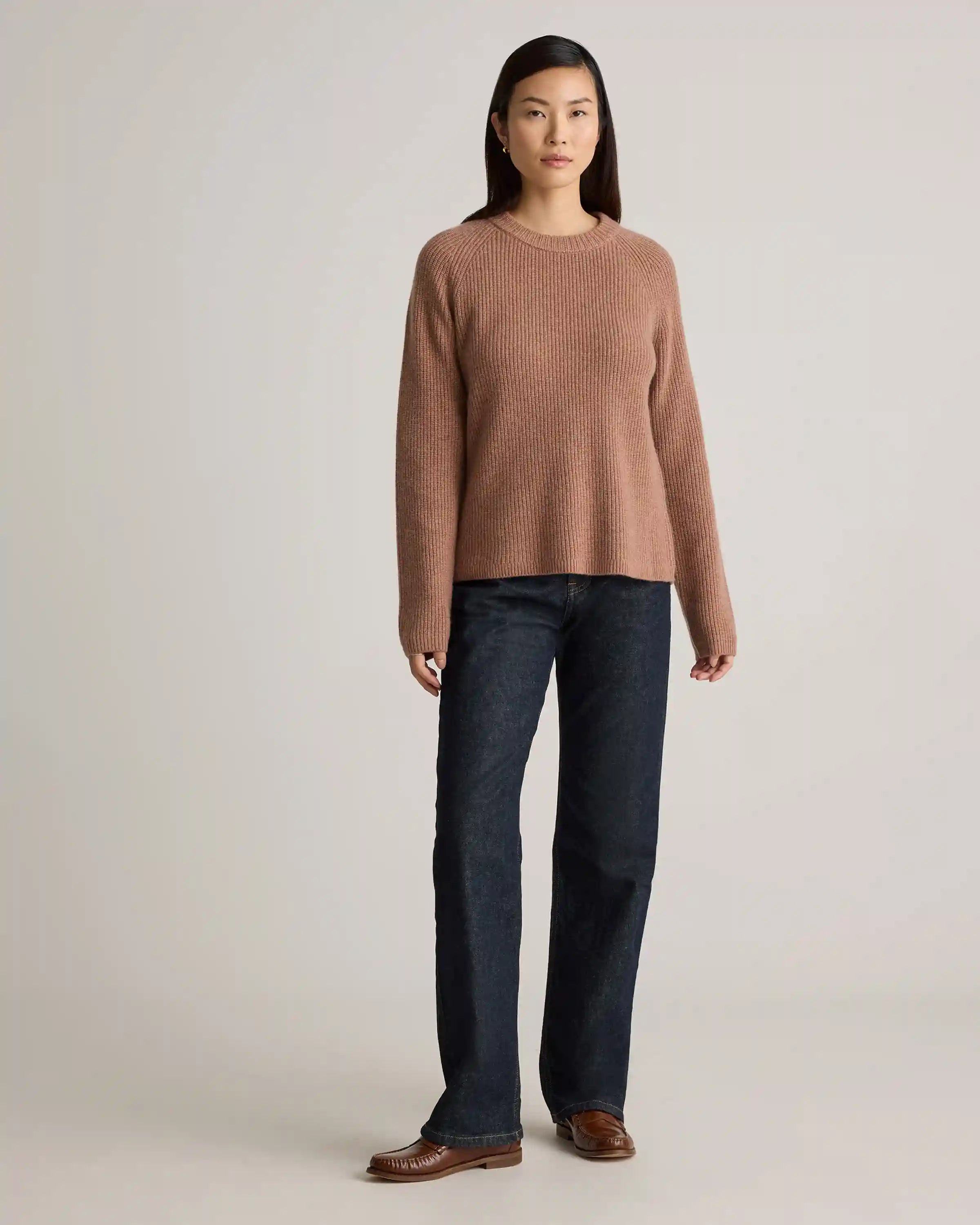 Mongolian Cashmere Fisherman Crewneck Sweater