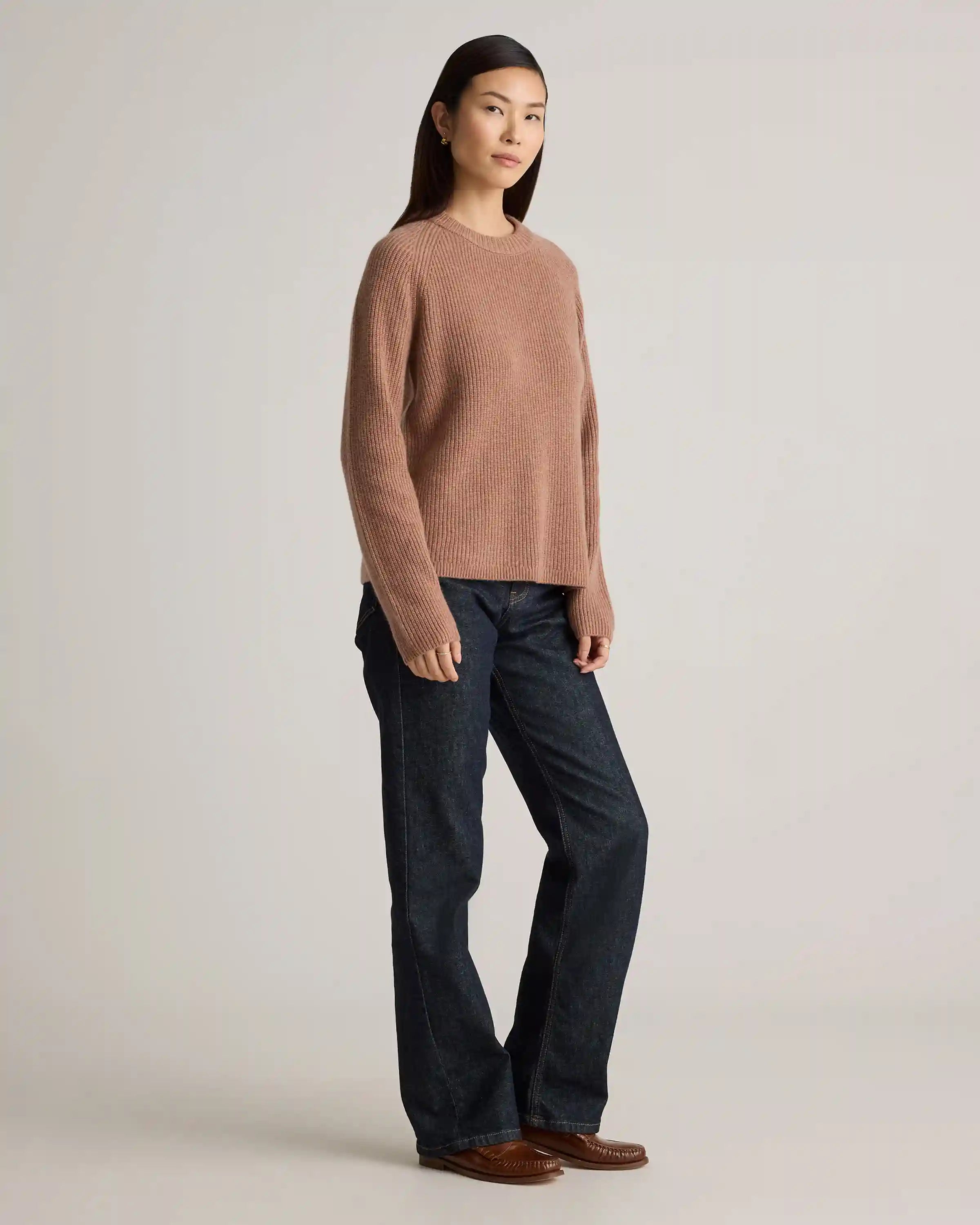 Mongolian Cashmere Fisherman Crewneck Sweater