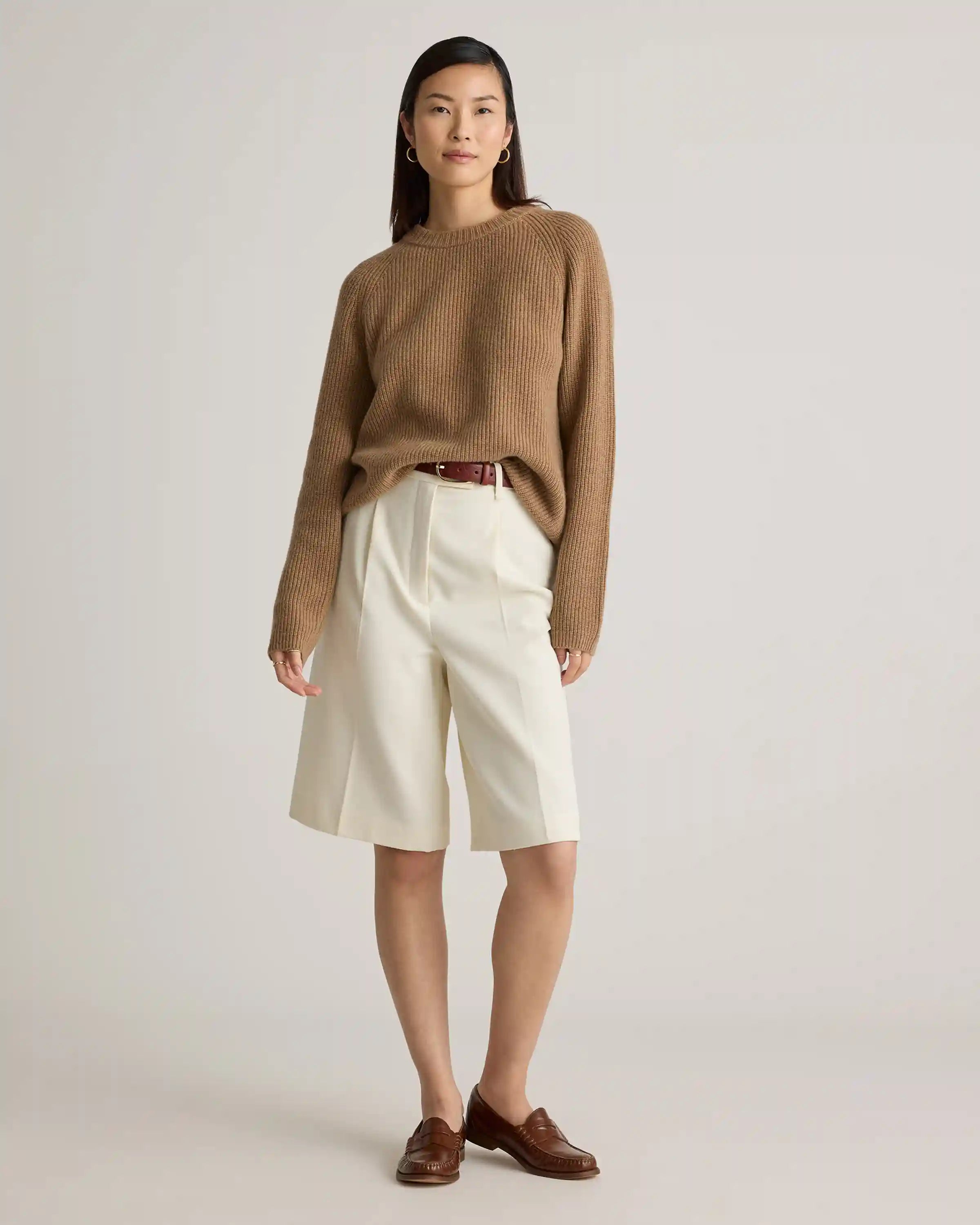 Mongolian Cashmere Fisherman Crewneck Sweater