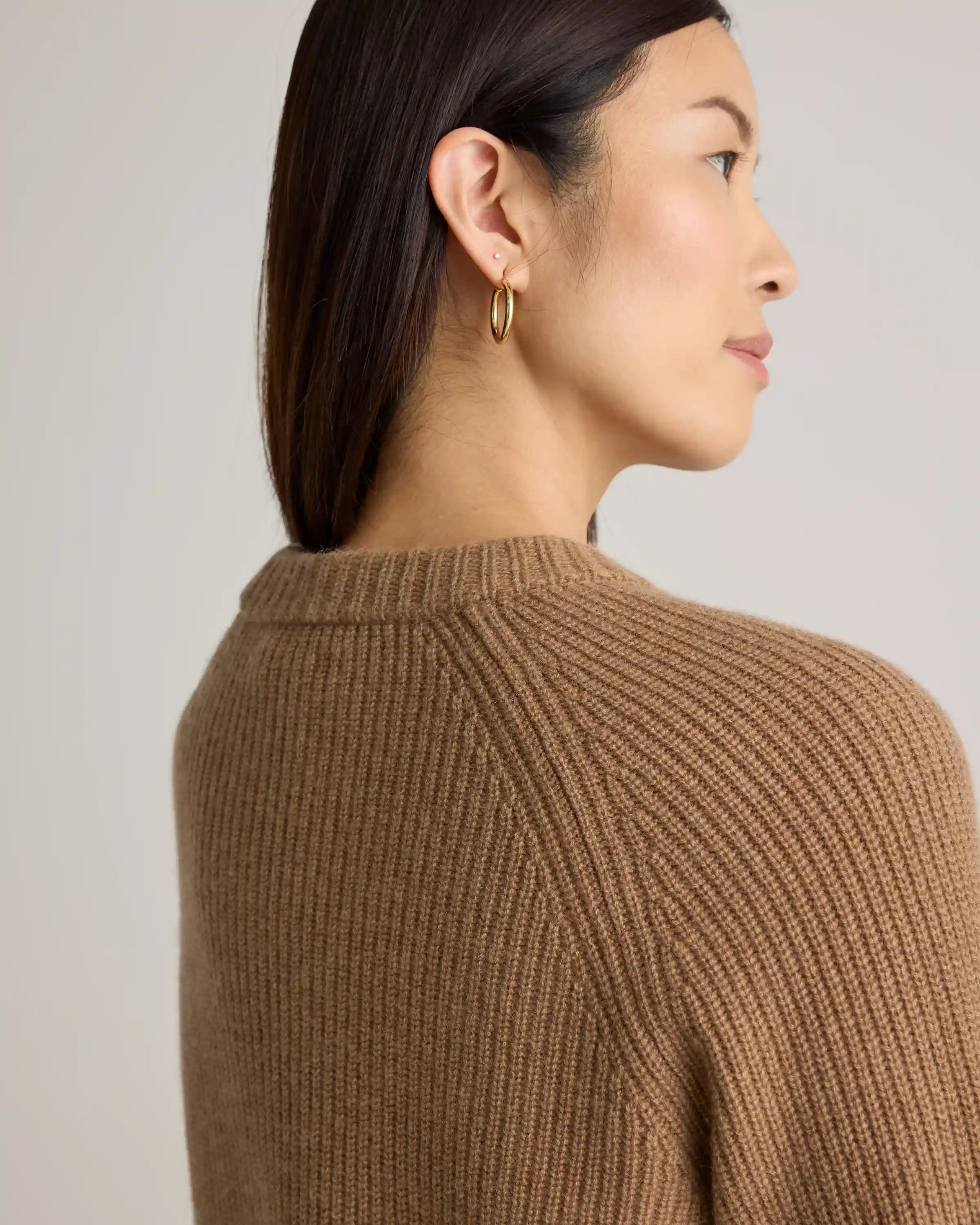 Mongolian Cashmere Fisherman Crewneck Sweater