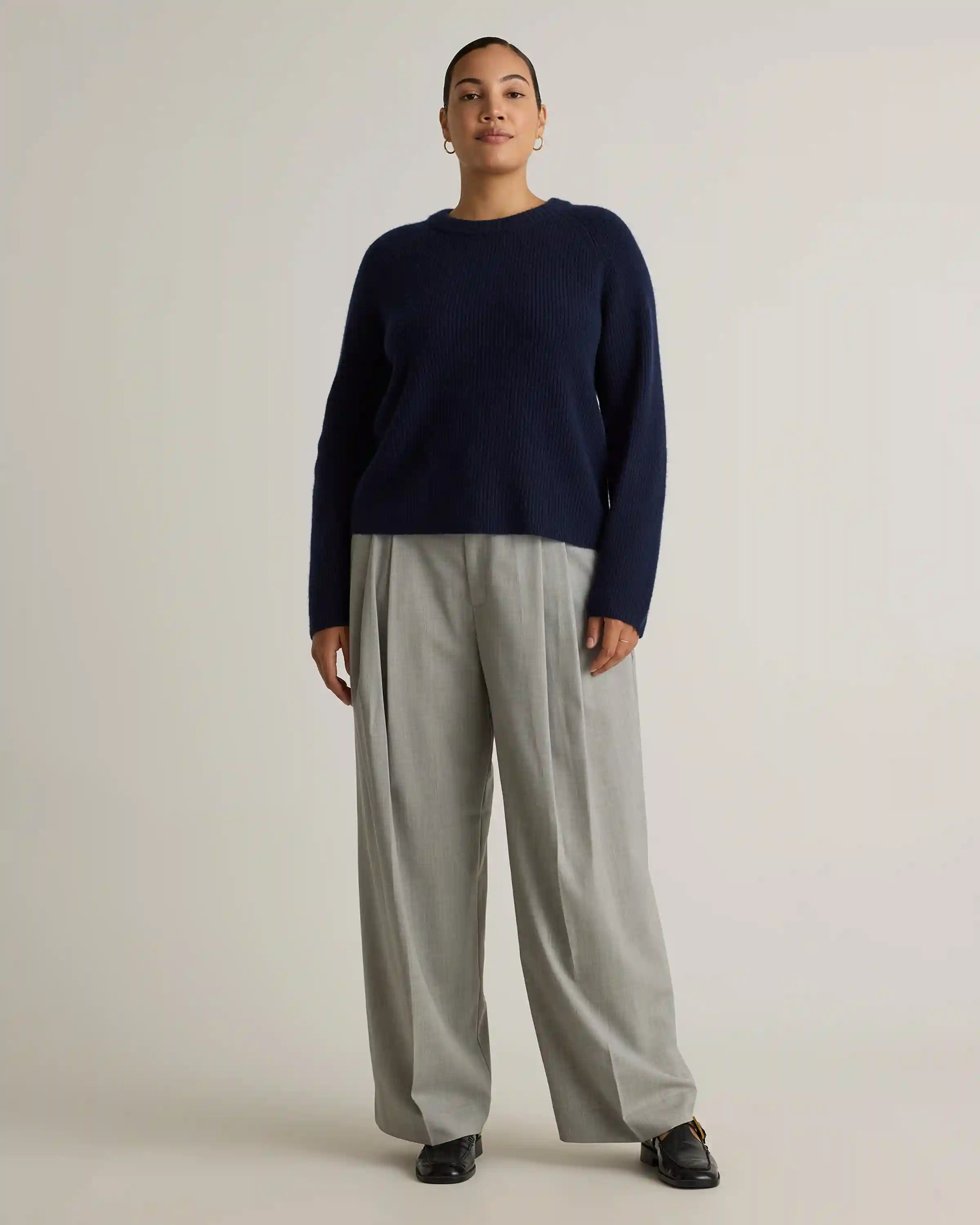 Mongolian Cashmere Fisherman Crewneck Sweater