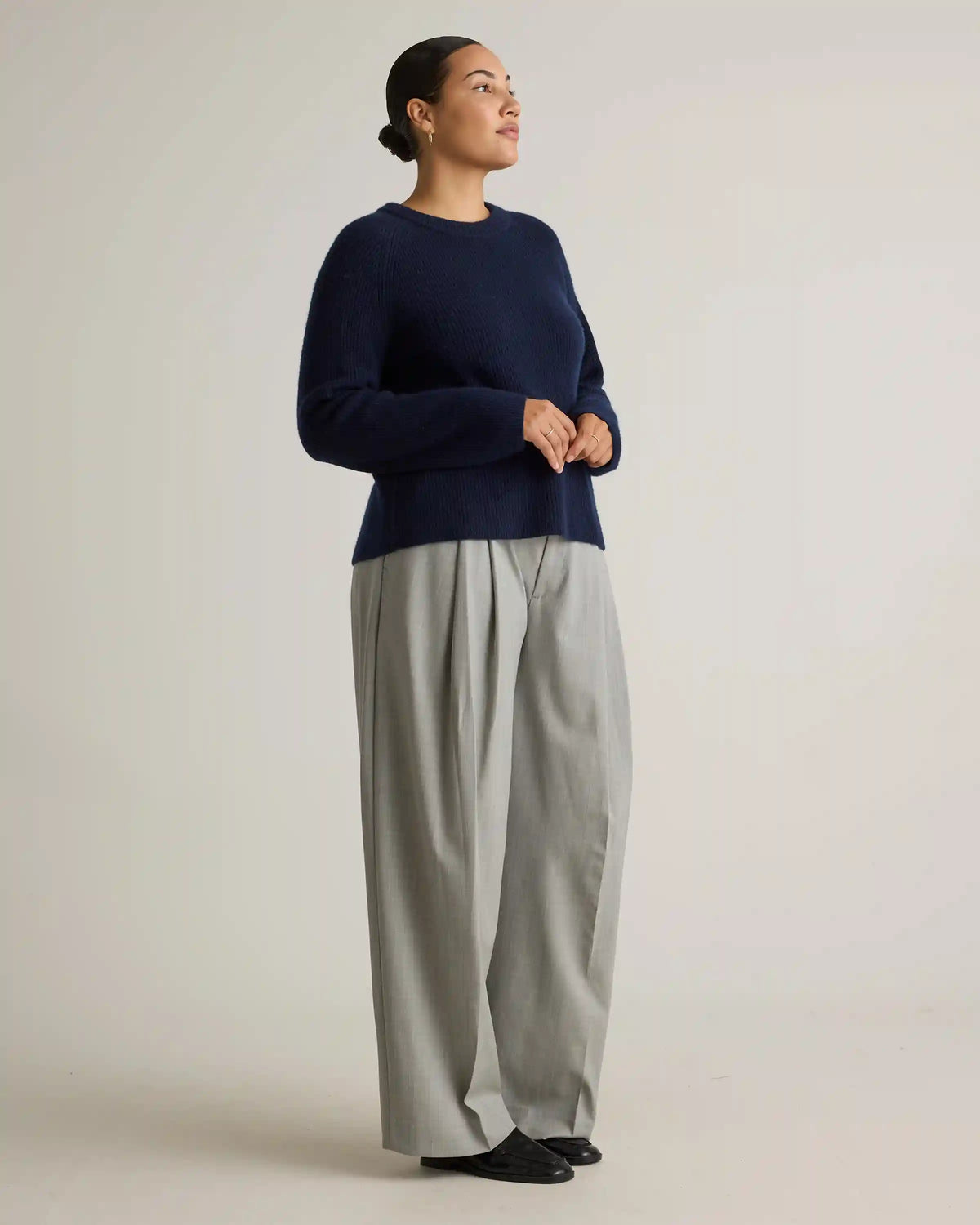 Mongolian Cashmere Fisherman Crewneck Sweater