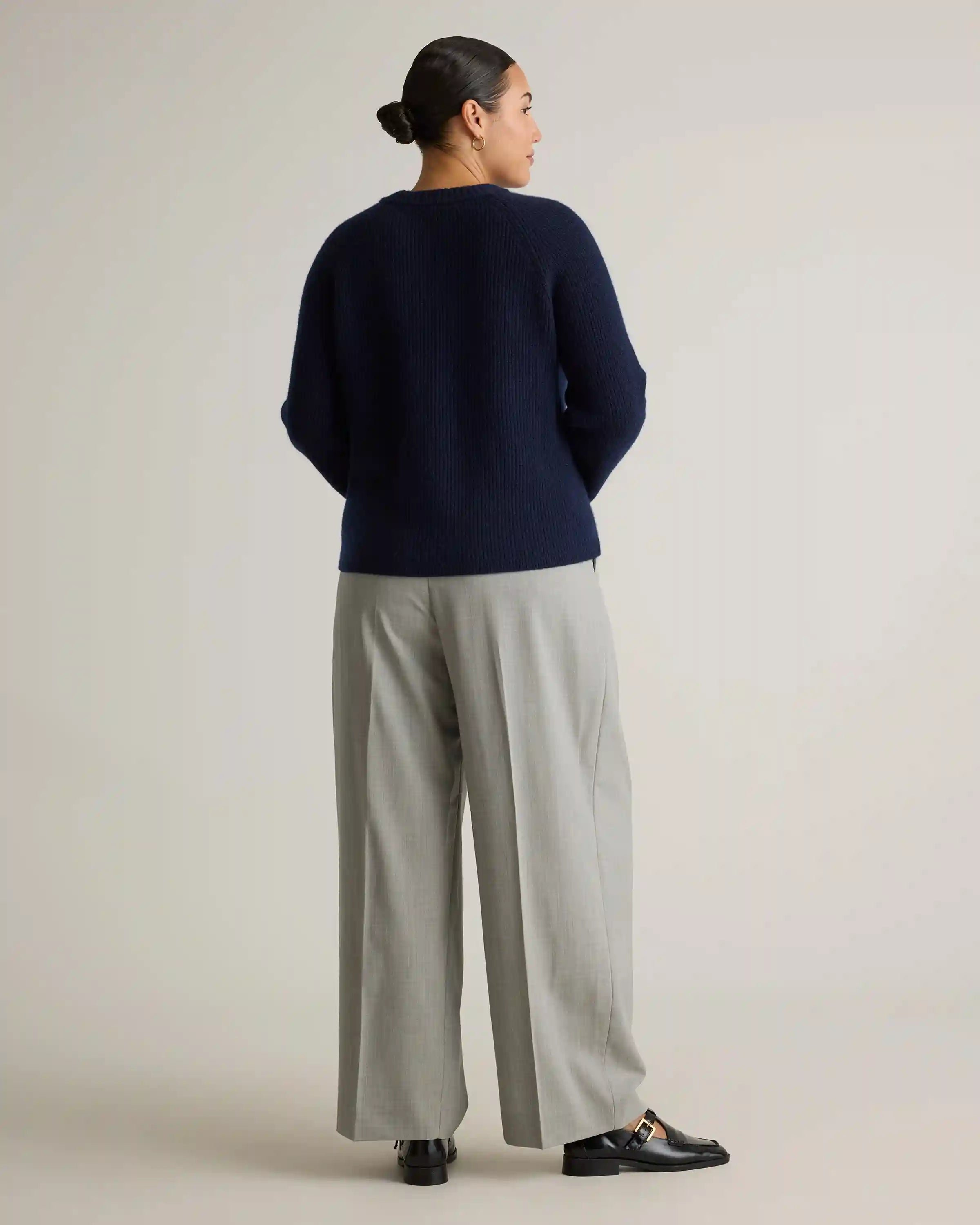 Mongolian Cashmere Fisherman Crewneck Sweater