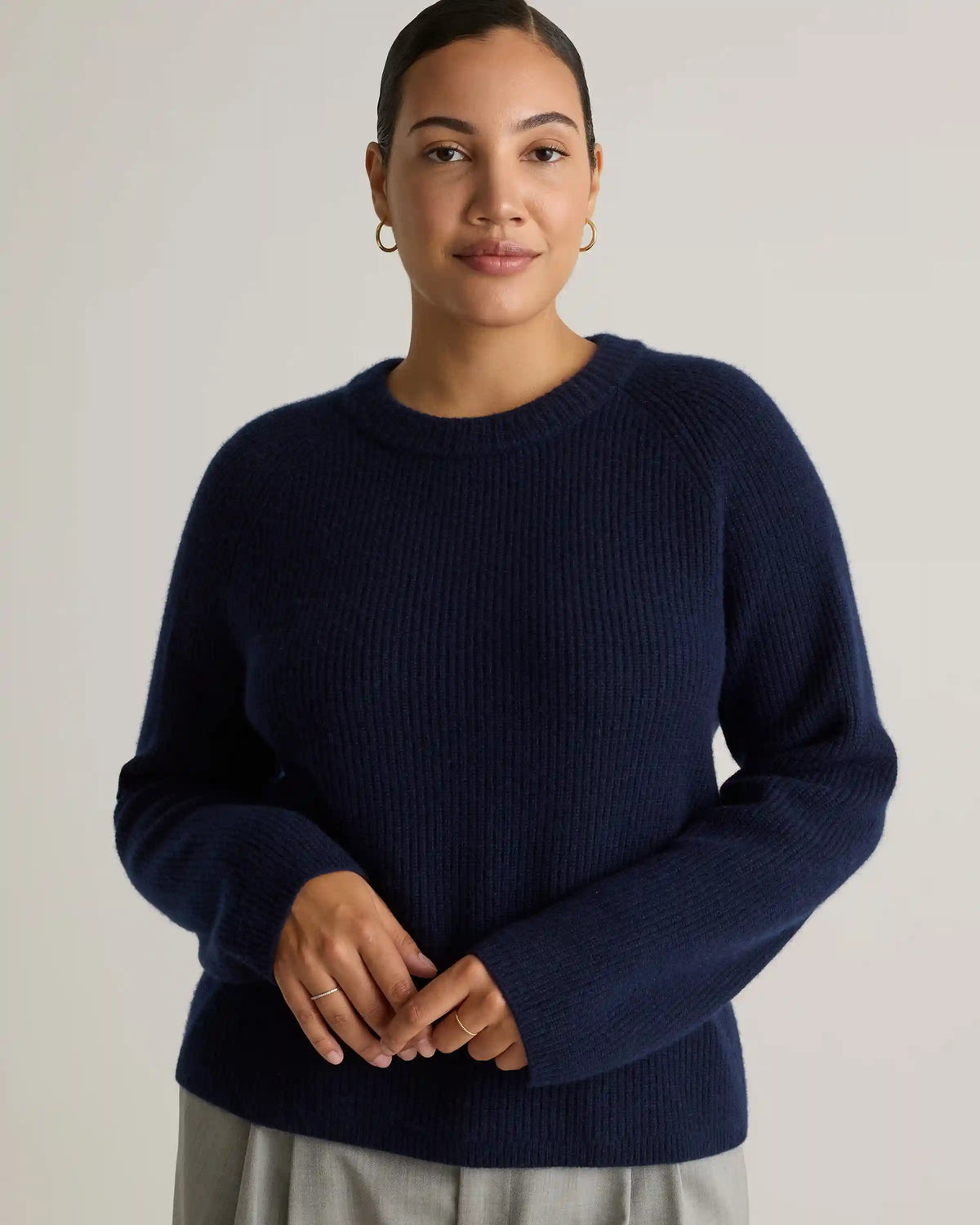 Mongolian Cashmere Fisherman Crewneck Sweater