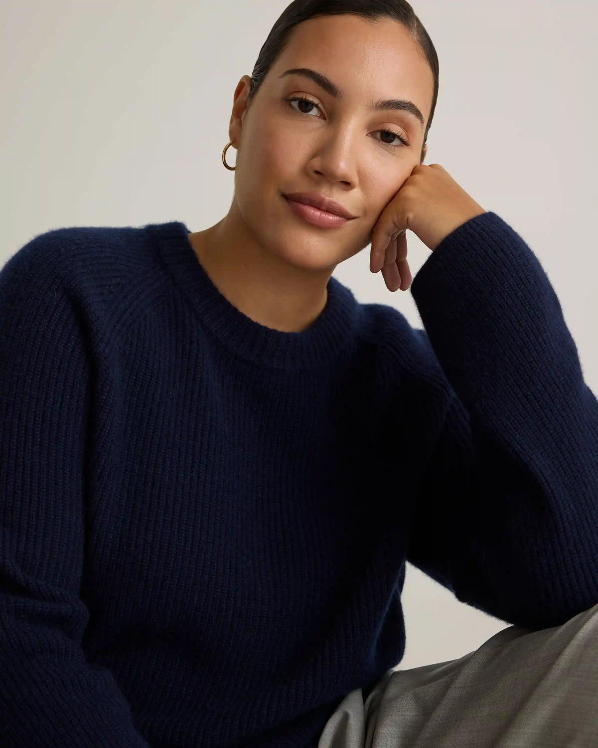 Mongolian Cashmere Fisherman Crewneck Sweater