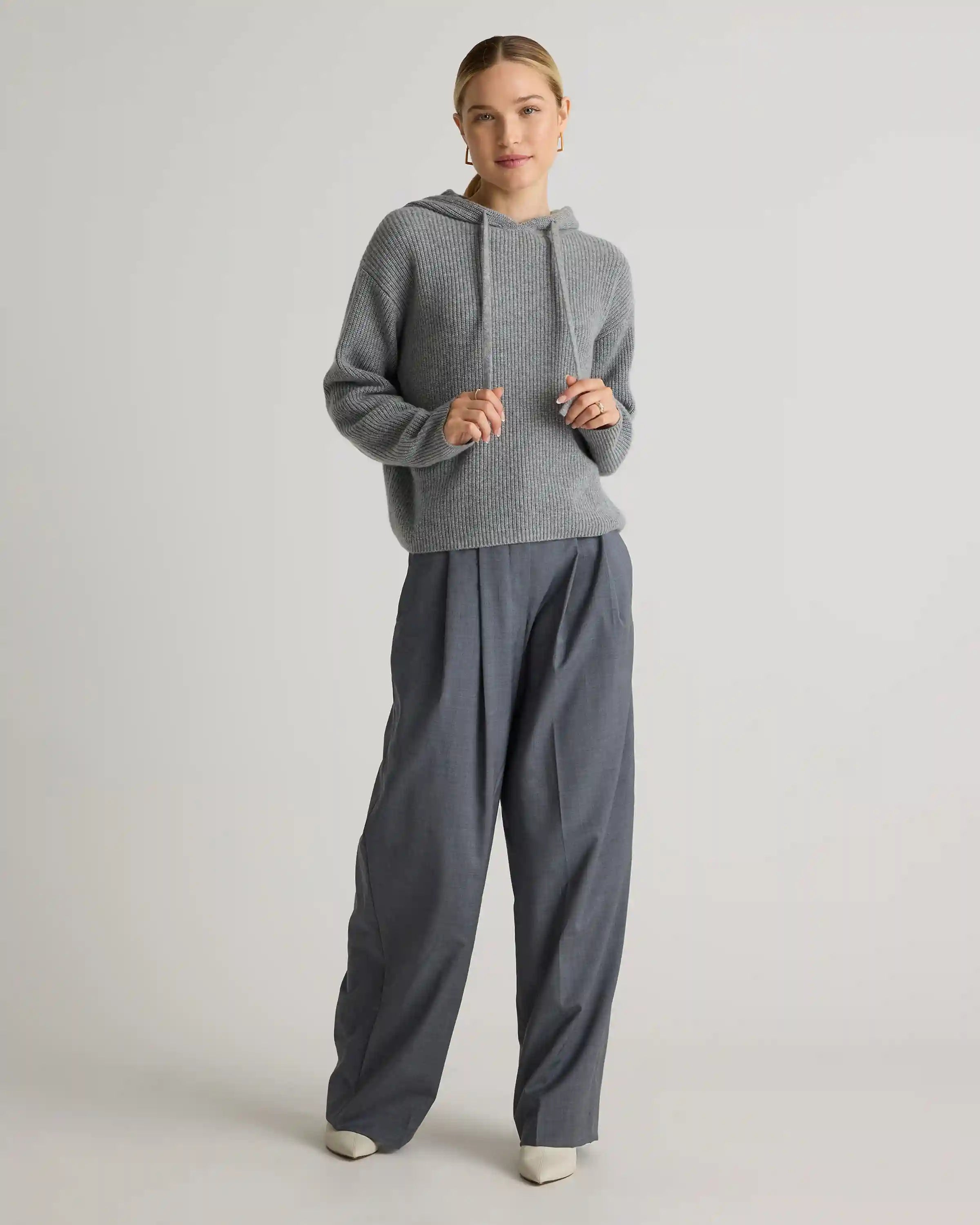 Mongolian Cashmere Fisherman Pullover Hoodie