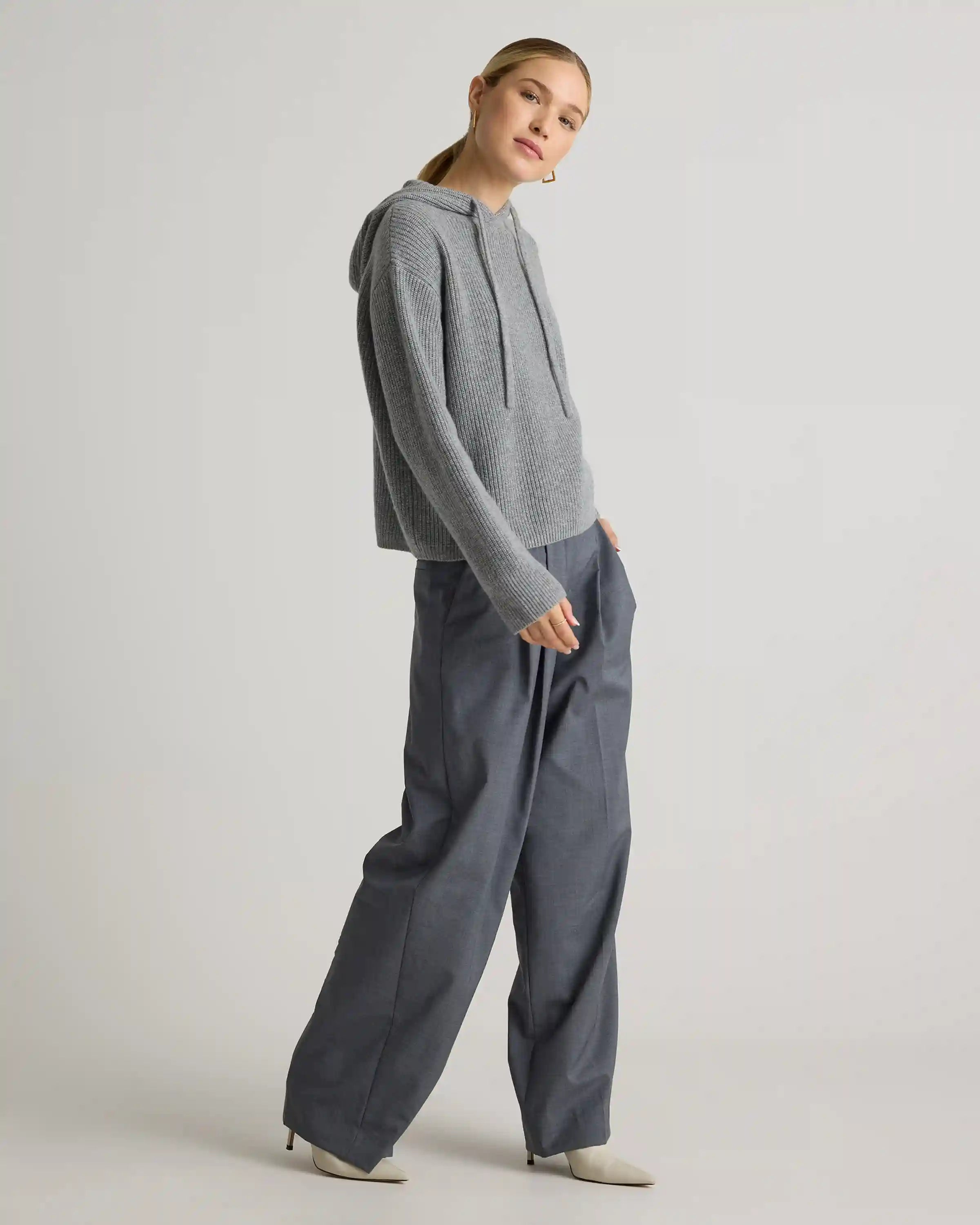 Mongolian Cashmere Fisherman Pullover Hoodie