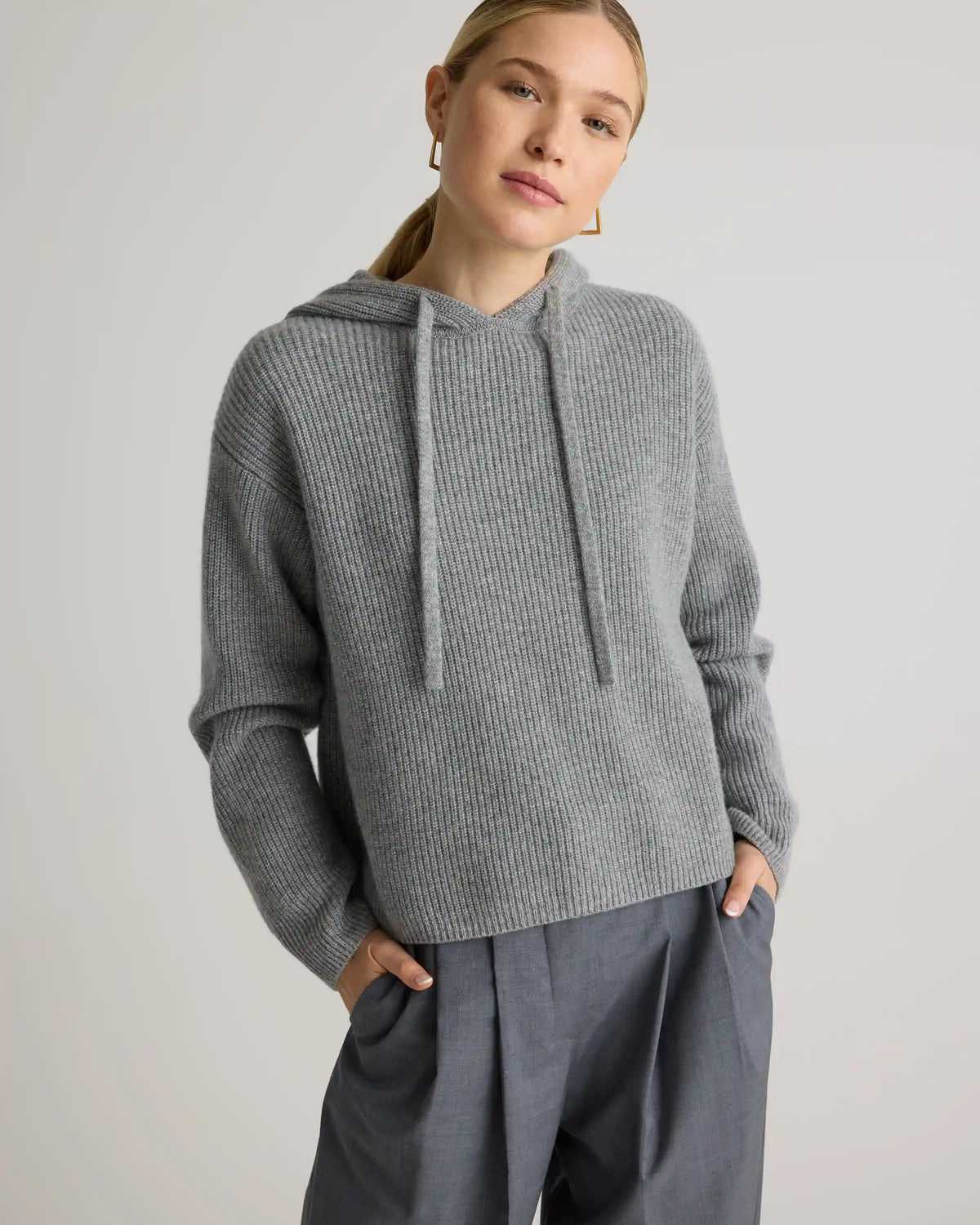 Mongolian Cashmere Fisherman Pullover Hoodie