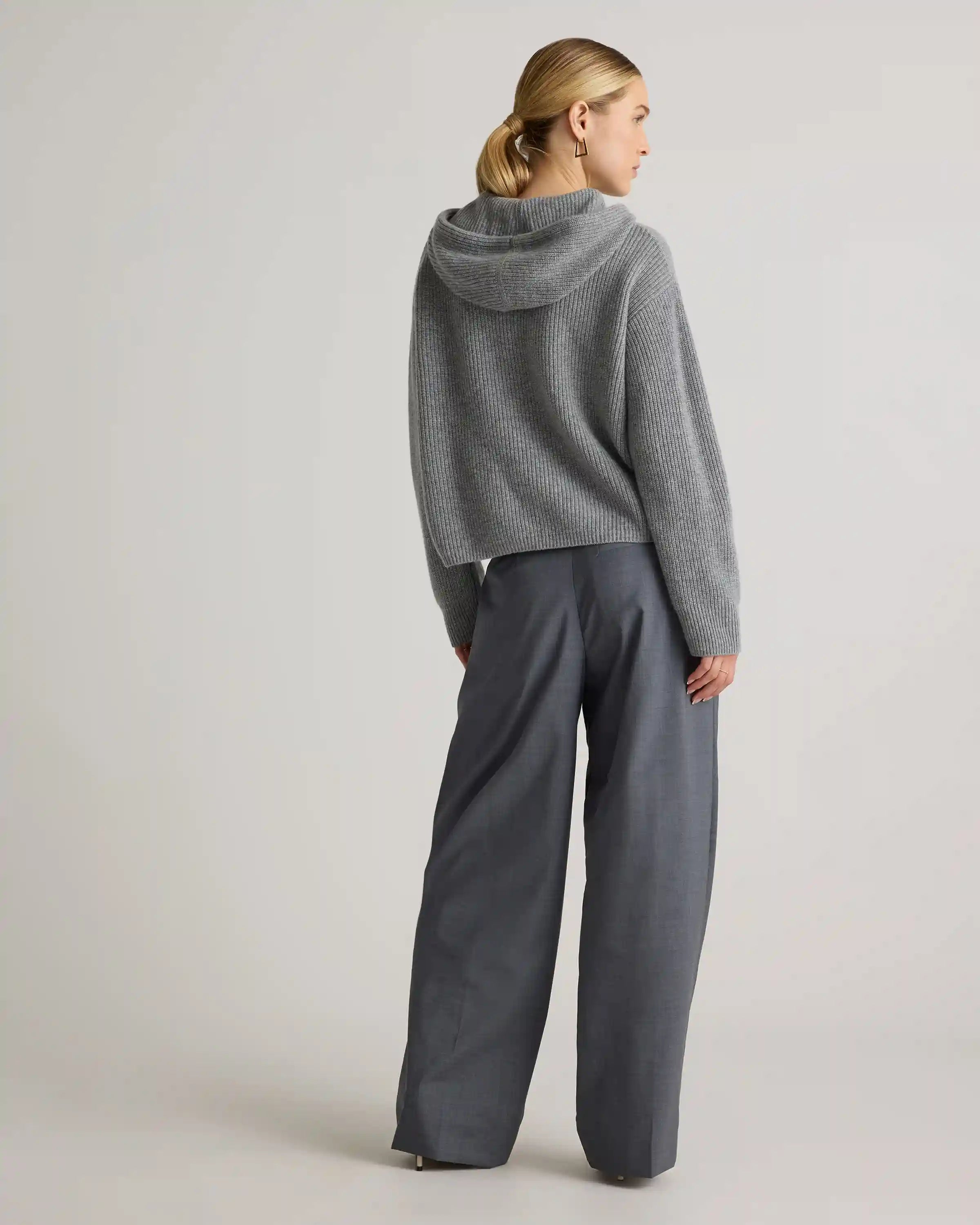 Mongolian Cashmere Fisherman Pullover Hoodie