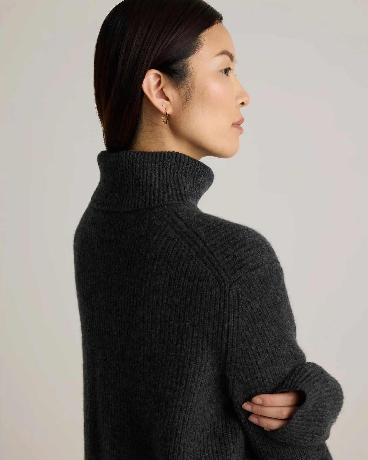 Mongolian Cashmere Fisherman Turtleneck Sweater