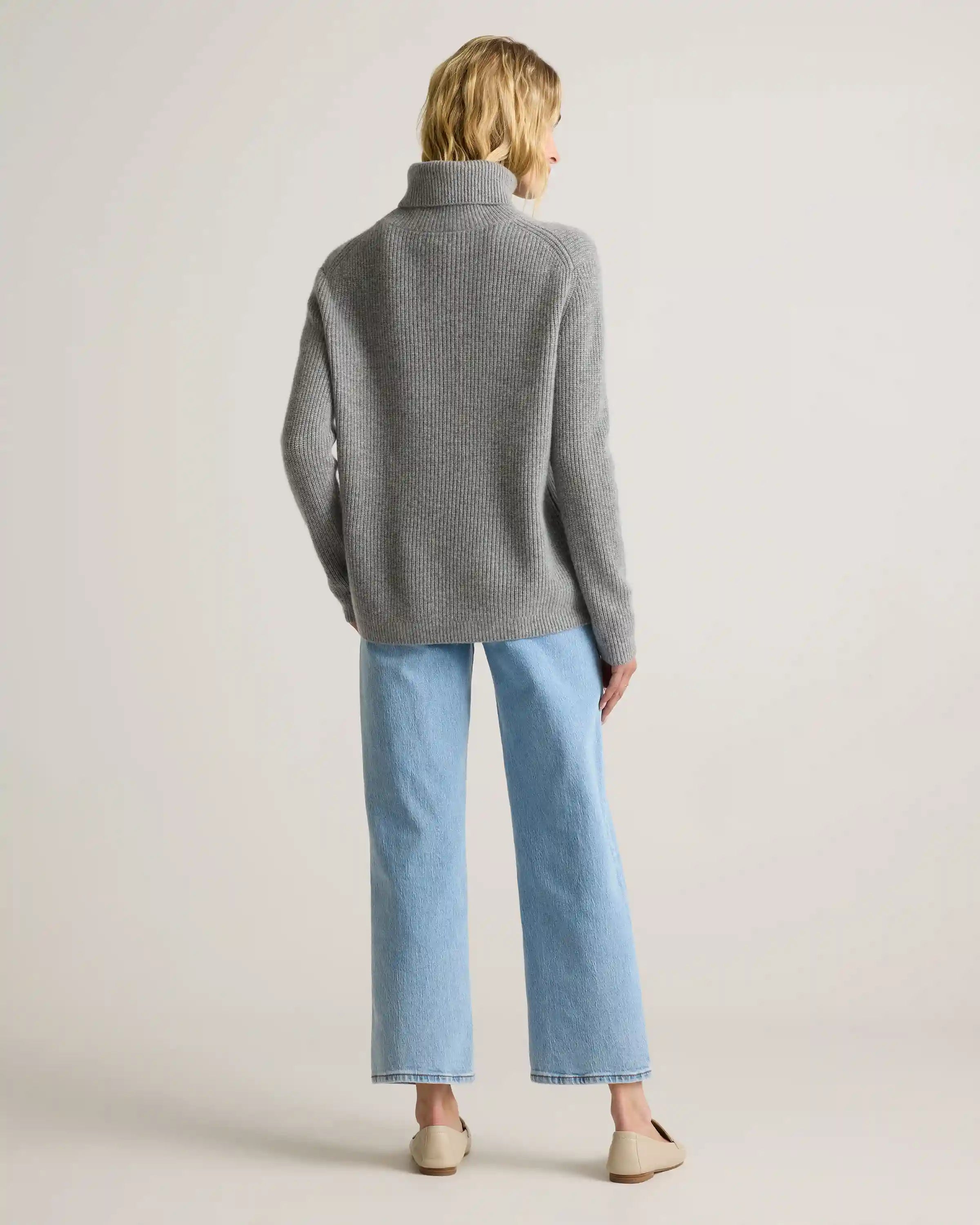 Mongolian Cashmere Fisherman Turtleneck Sweater