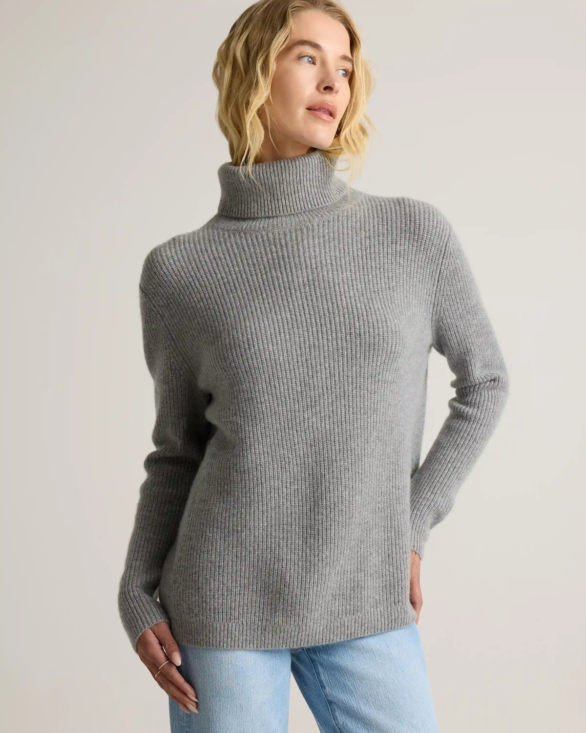 Mongolian Cashmere Fisherman Turtleneck Sweater
