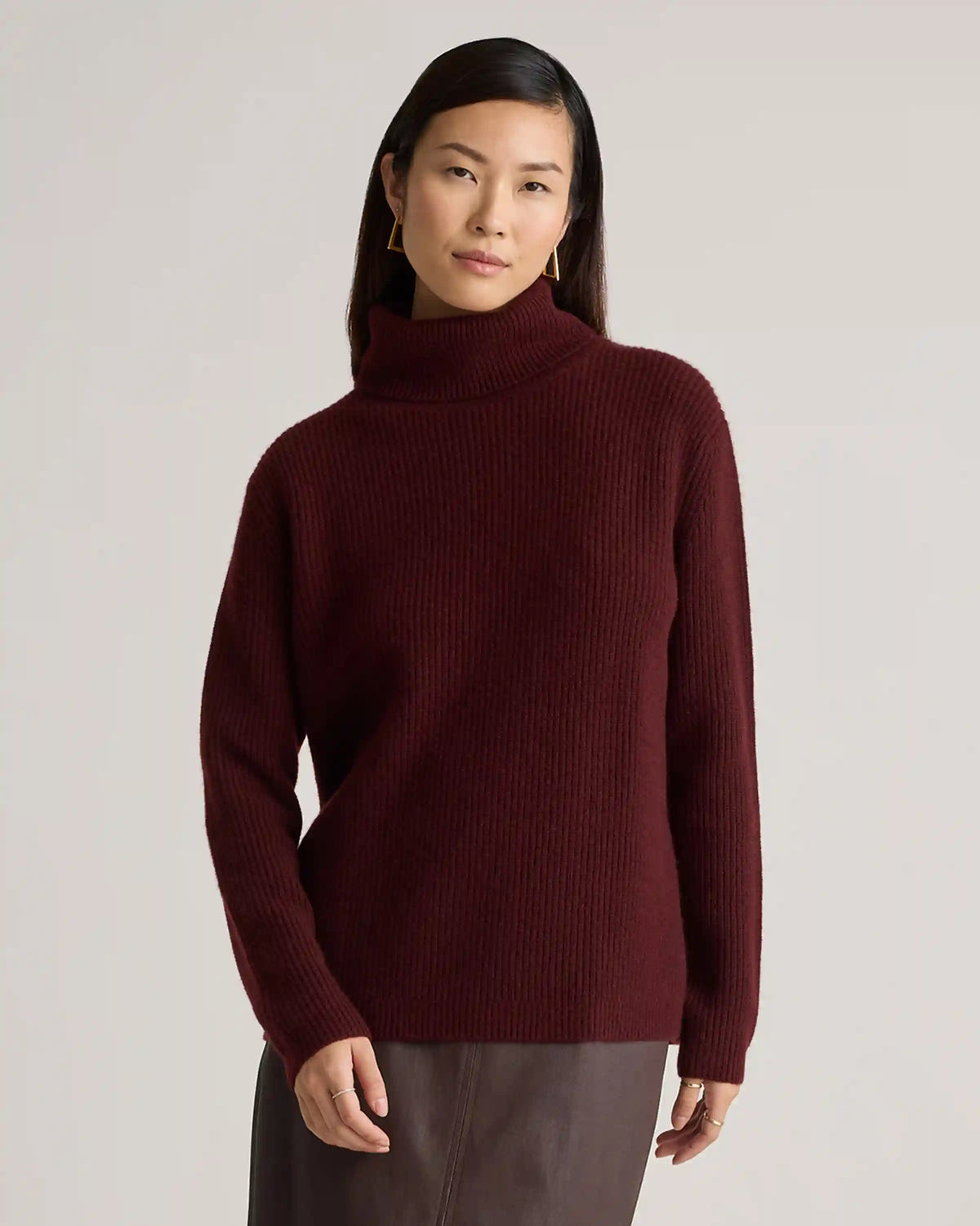 Mongolian Cashmere Fisherman Turtleneck Sweater
