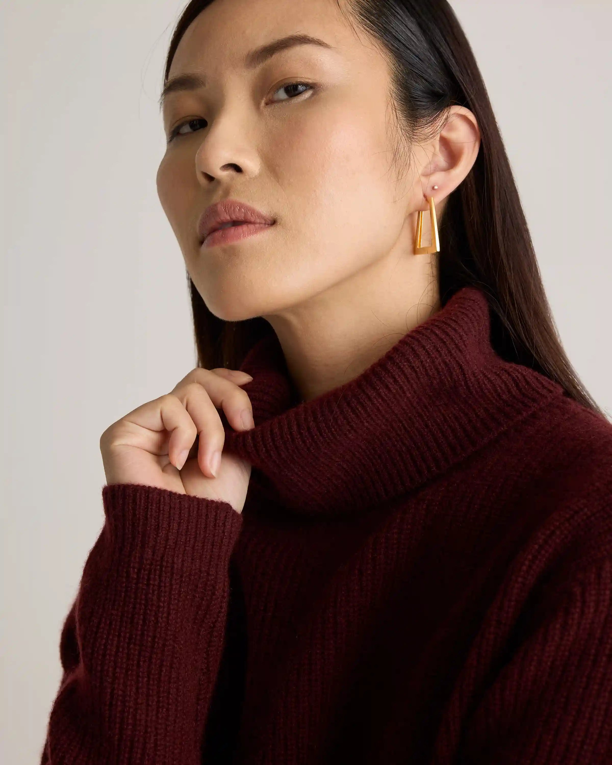 Mongolian Cashmere Fisherman Turtleneck Sweater