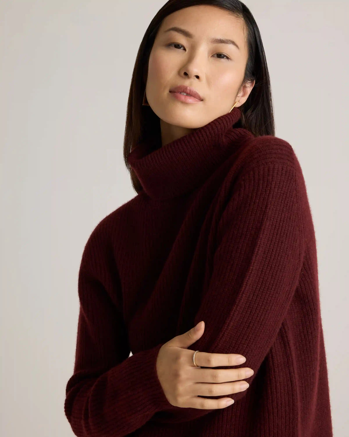Mongolian Cashmere Fisherman Turtleneck Sweater