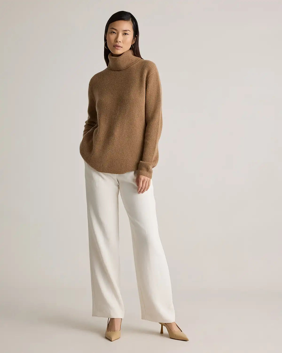Mongolian Cashmere Fisherman Turtleneck Sweater