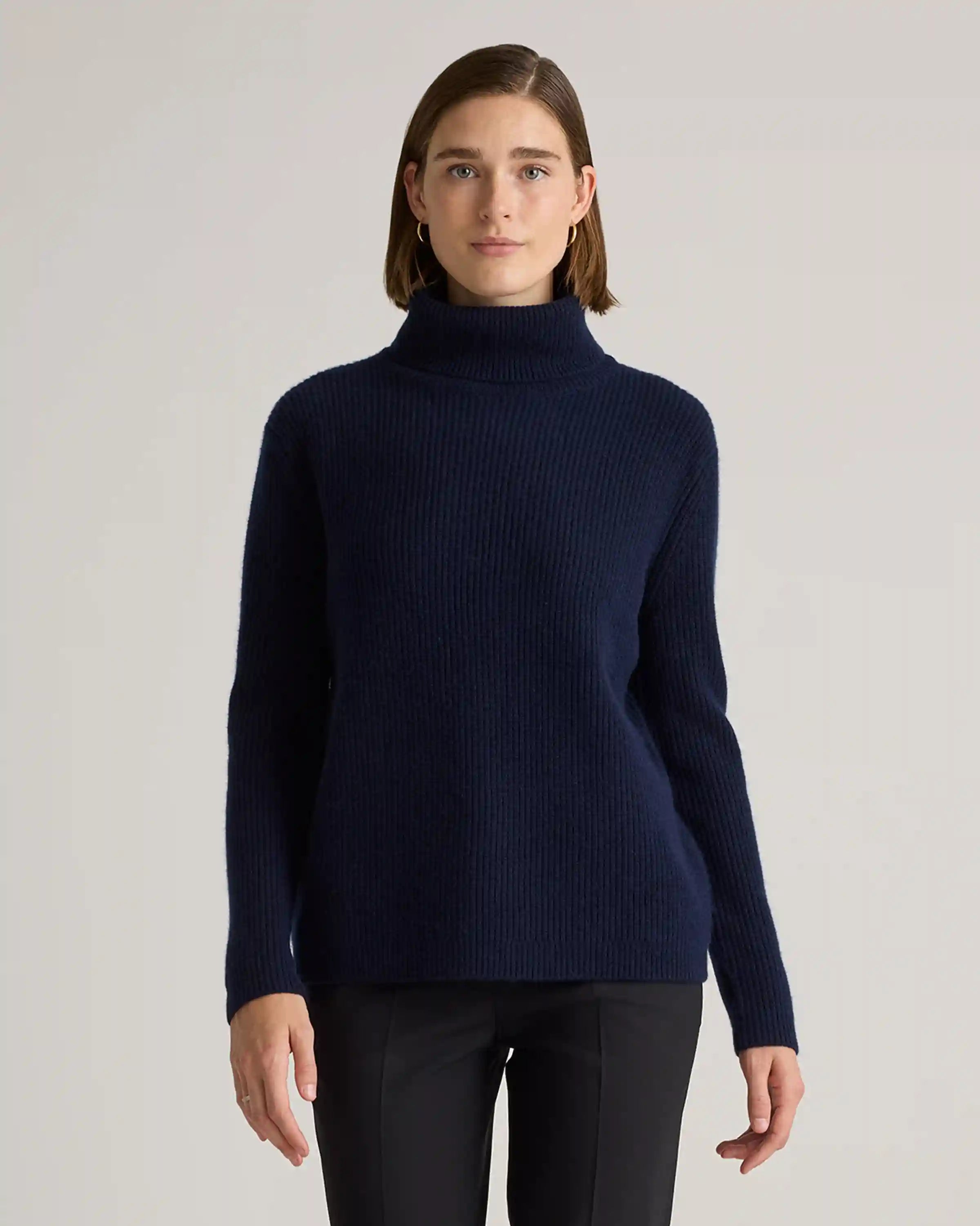 Mongolian Cashmere Fisherman Turtleneck Sweater