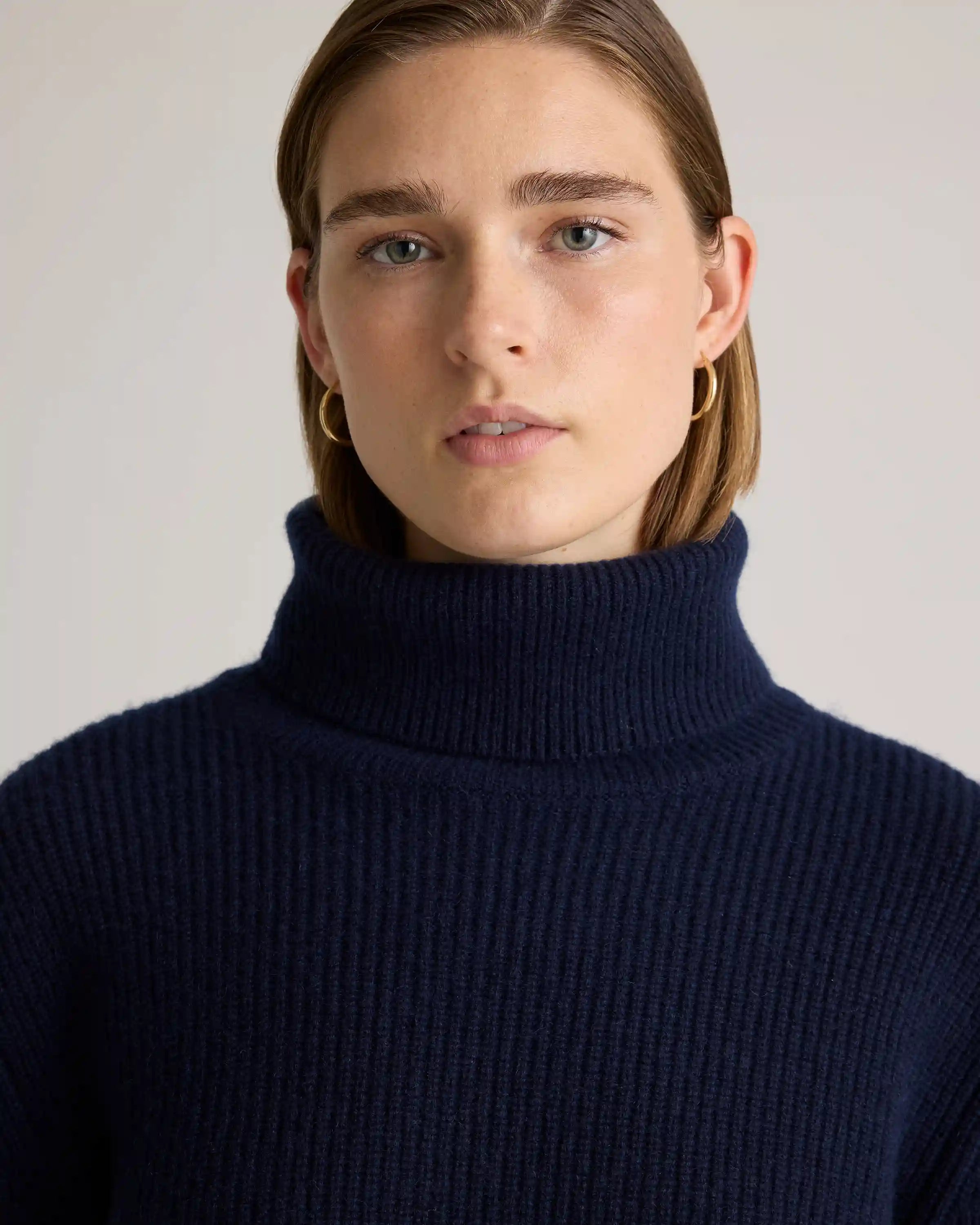 Mongolian Cashmere Fisherman Turtleneck Sweater