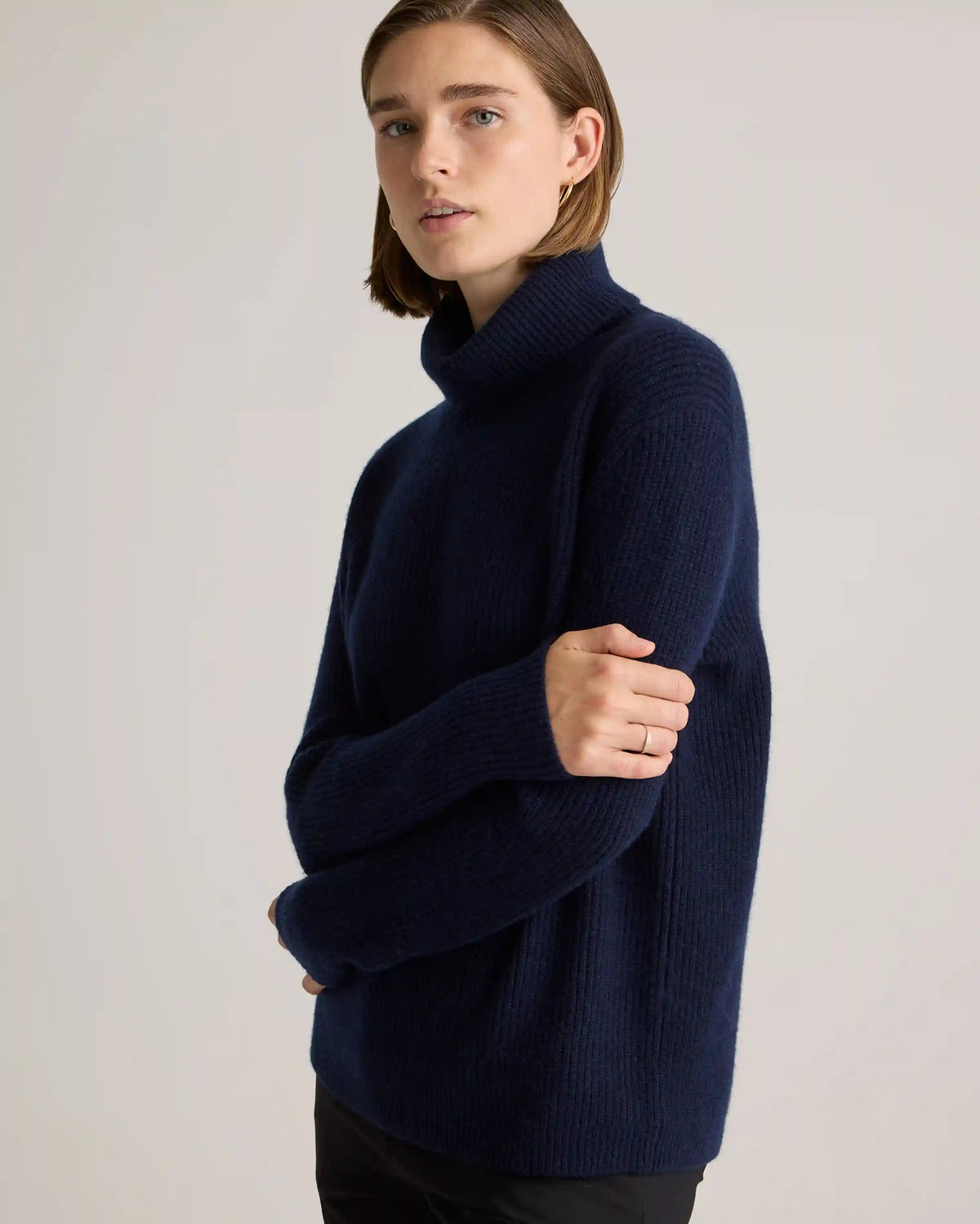 Mongolian Cashmere Fisherman Turtleneck Sweater