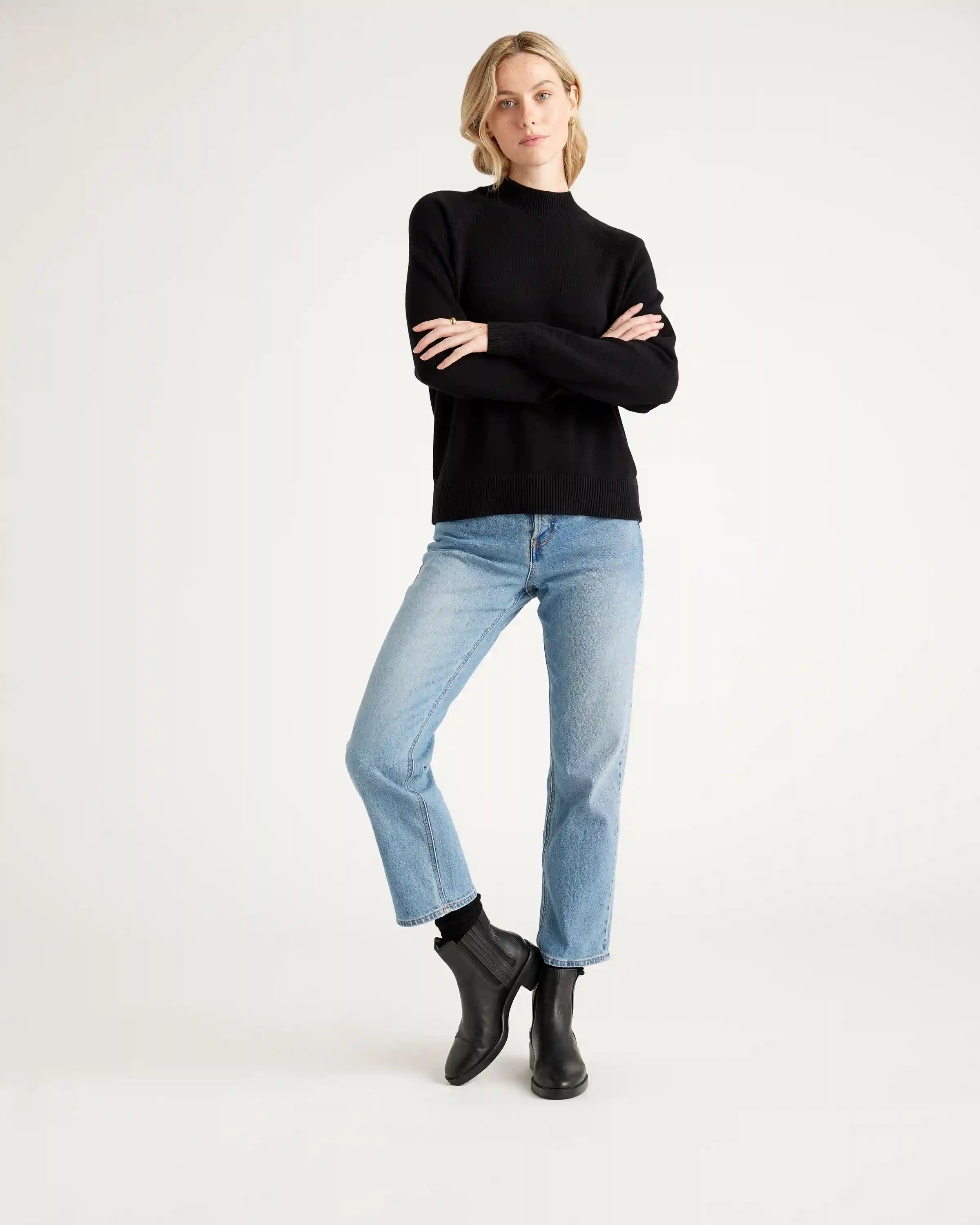 100% Organic Cotton Mock Neck Sweater