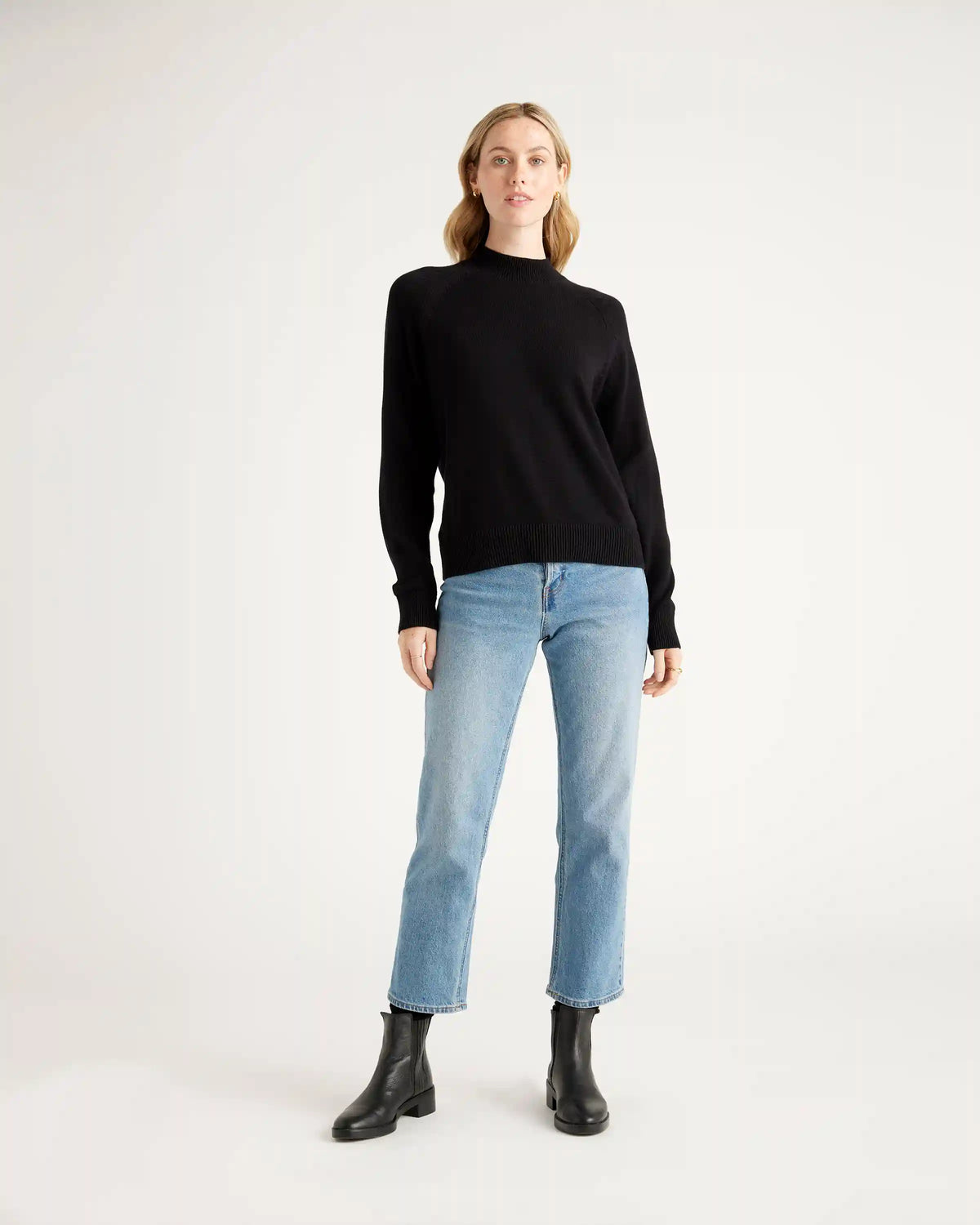 100% Organic Cotton Mock Neck Sweater