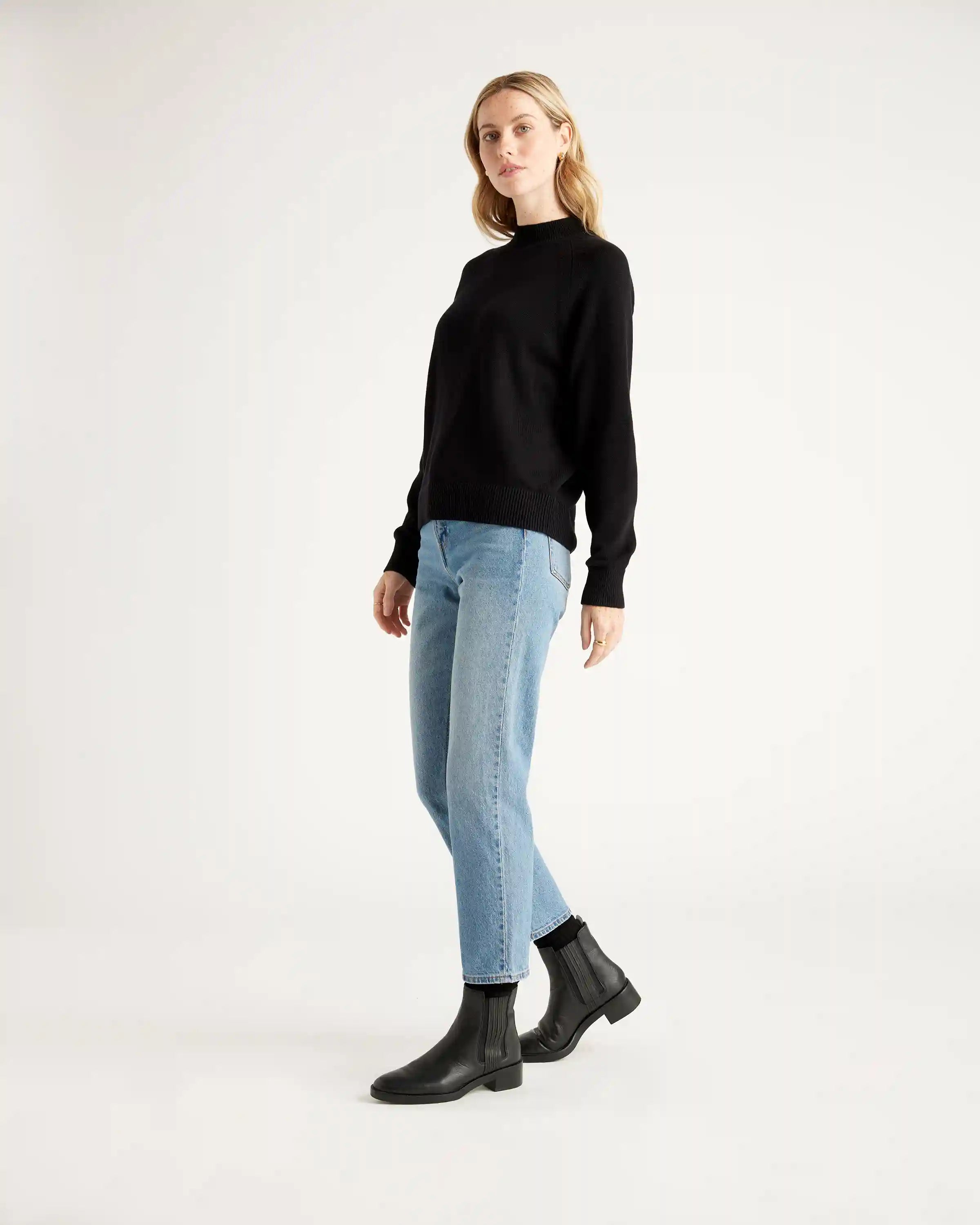 100% Organic Cotton Mock Neck Sweater