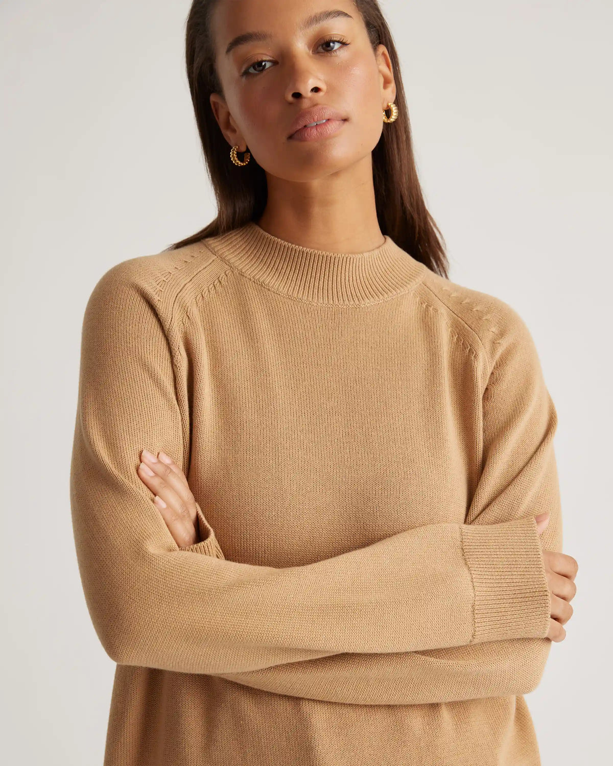 100% Organic Cotton Mock Neck Sweater