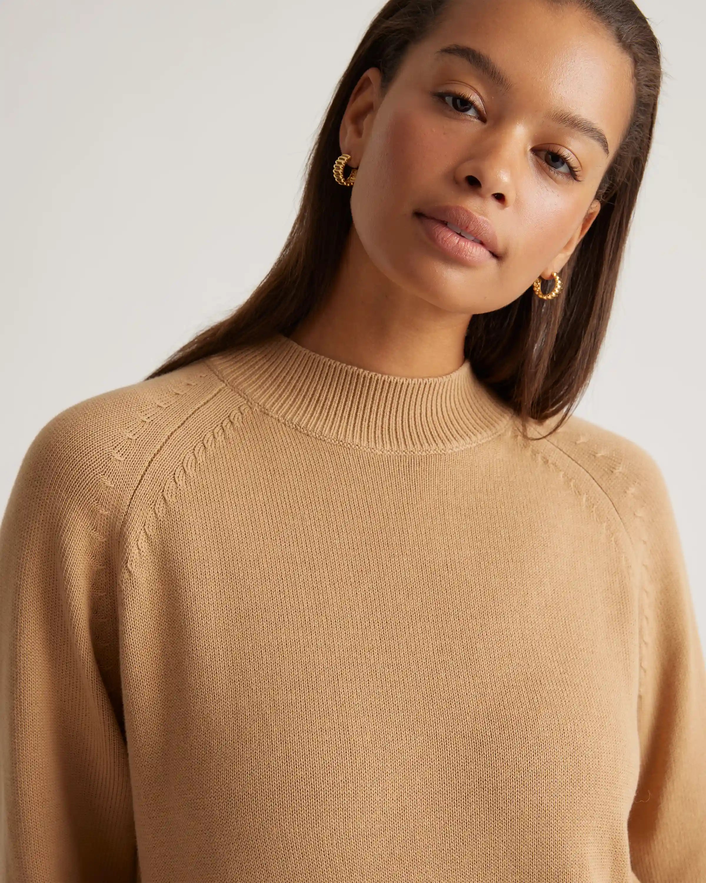 100% Organic Cotton Mock Neck Sweater