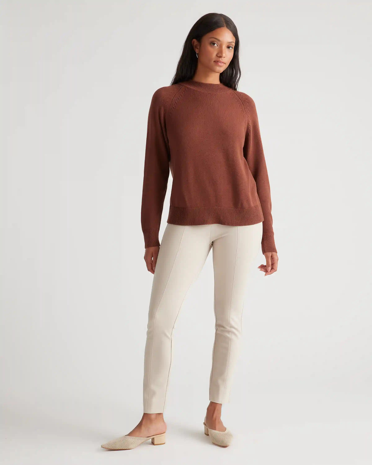 100% Organic Cotton Mock Neck Sweater