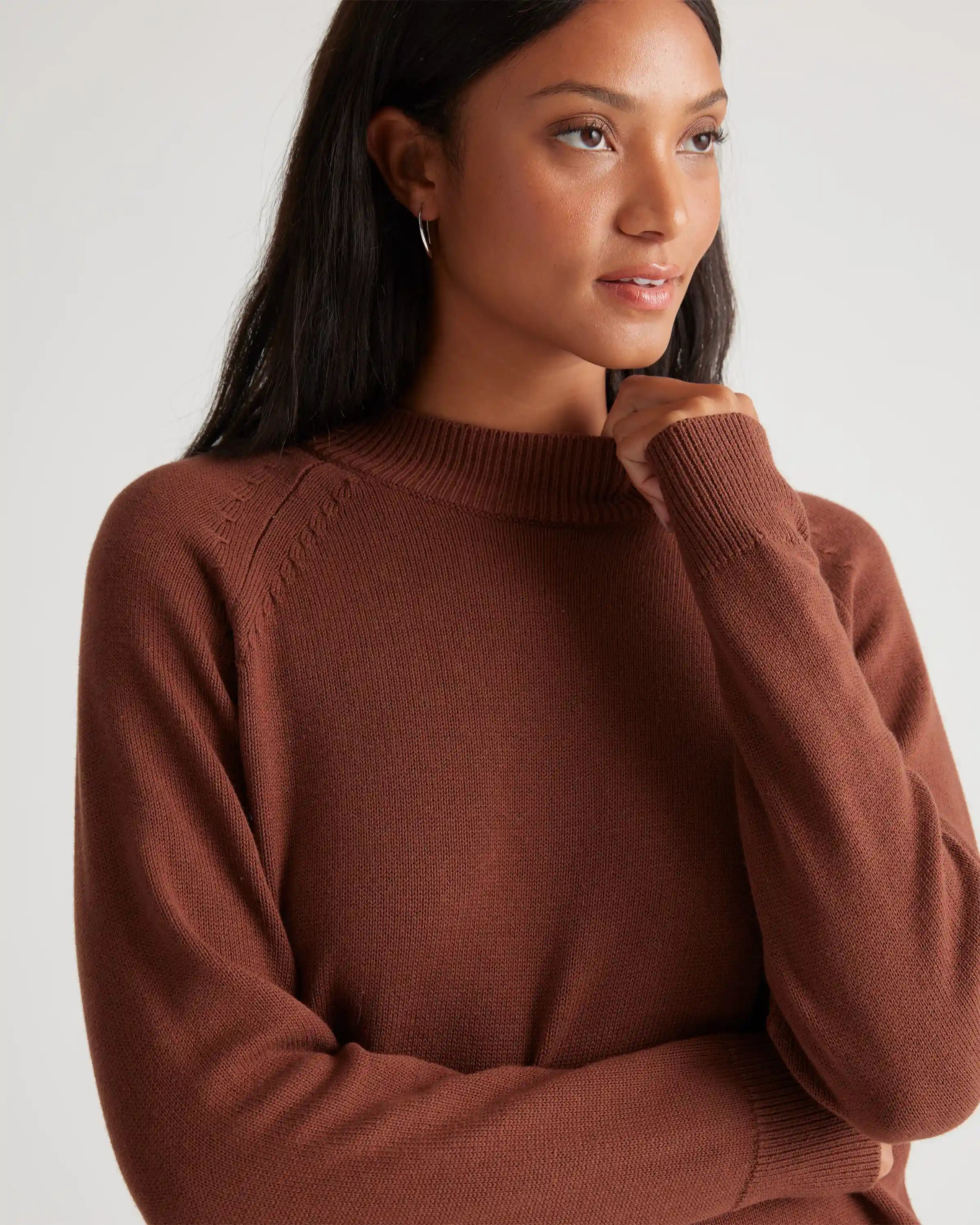 100% Organic Cotton Mock Neck Sweater