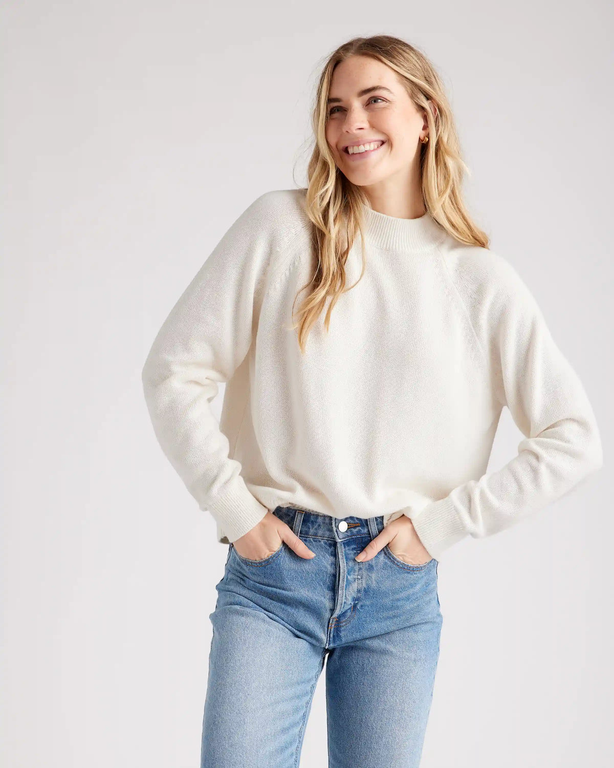 100% Organic Cotton Mock Neck Sweater