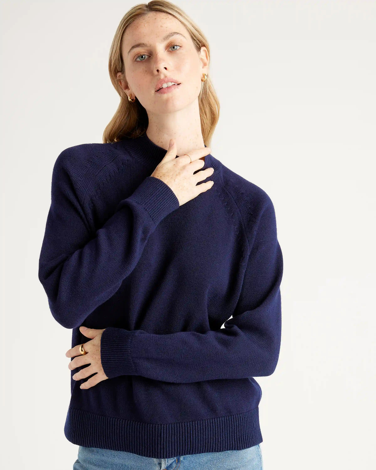 100% Organic Cotton Mock Neck Sweater
