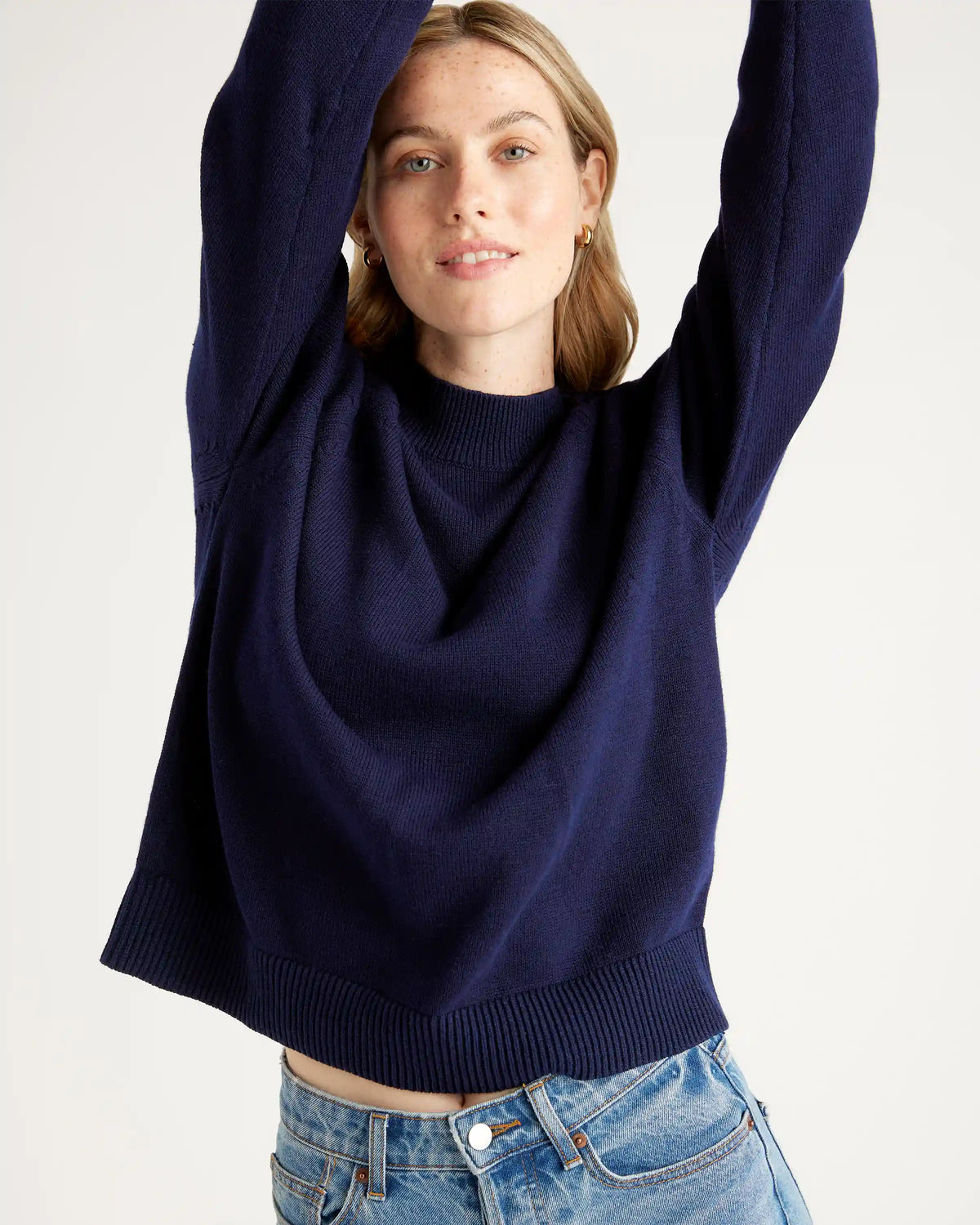 100% Organic Cotton Mock Neck Sweater