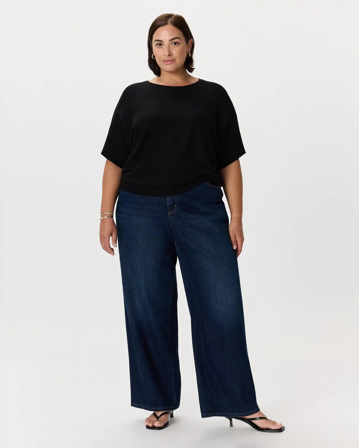 Lightweight Cotton Cashmere Link-Stitch Dolman Sweater