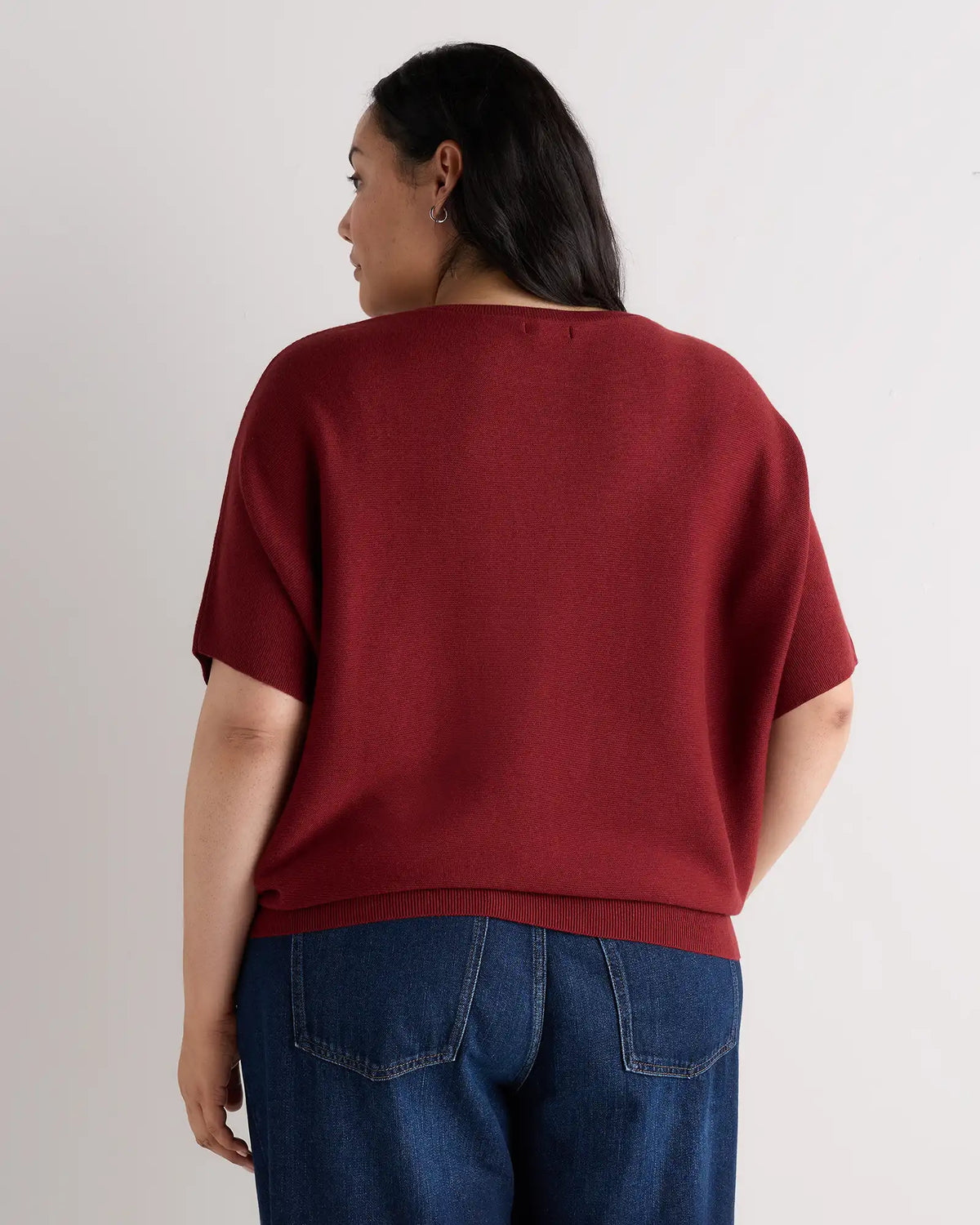 Lightweight Cotton Cashmere Link-Stitch Dolman Sweater