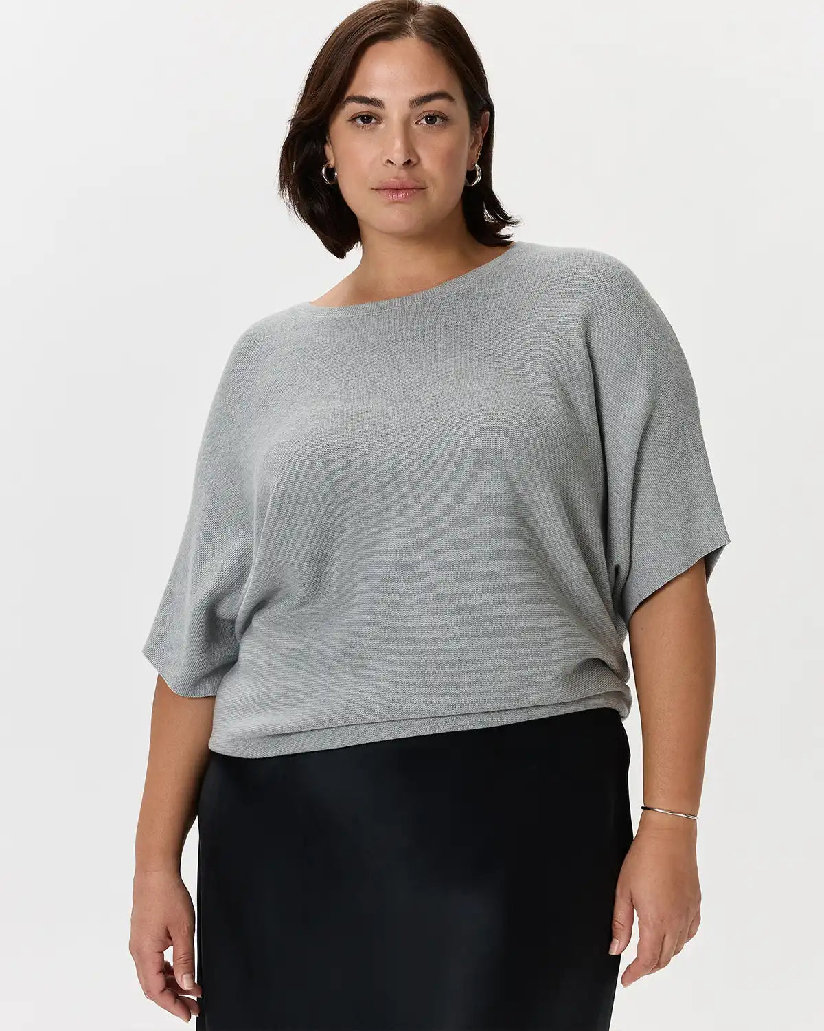 Lightweight Cotton Cashmere Link-Stitch Dolman Sweater