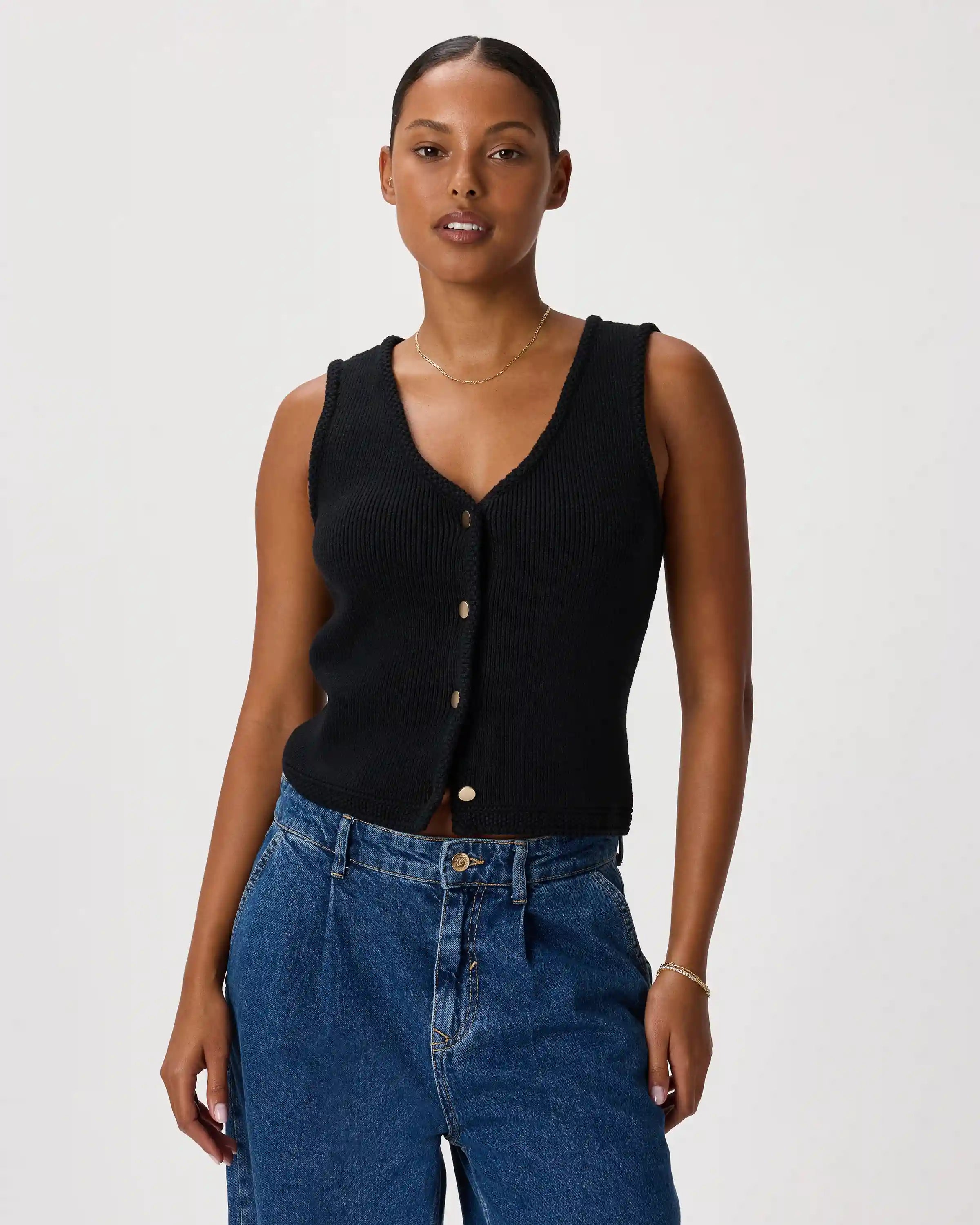 100% Organic Cotton V-Neck Sweater Vest