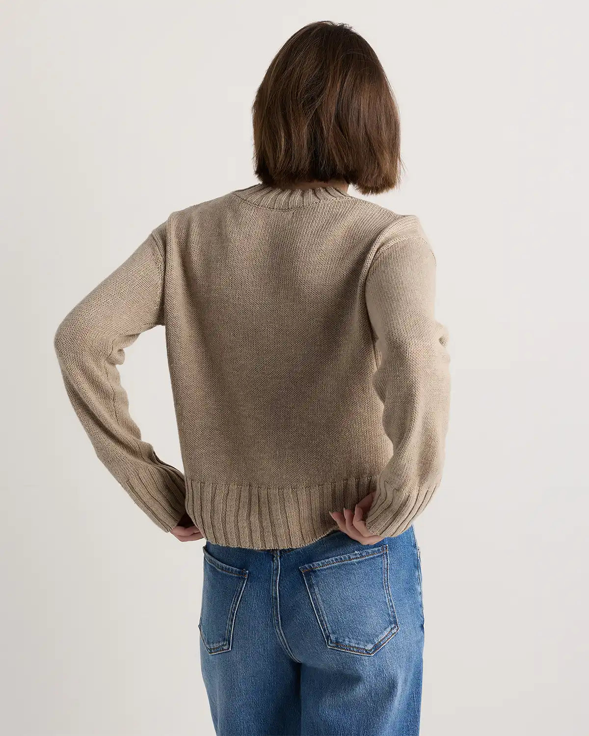 Cotton Linen Relaxed Crew Sweater