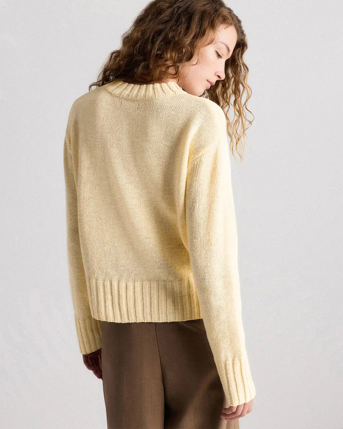 Cotton Linen Relaxed Crew Sweater