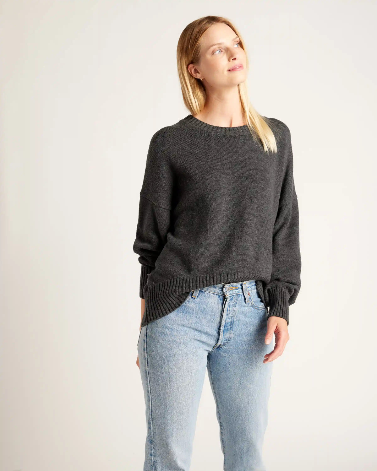 100% Organic Cotton Boyfriend Crew Sweater