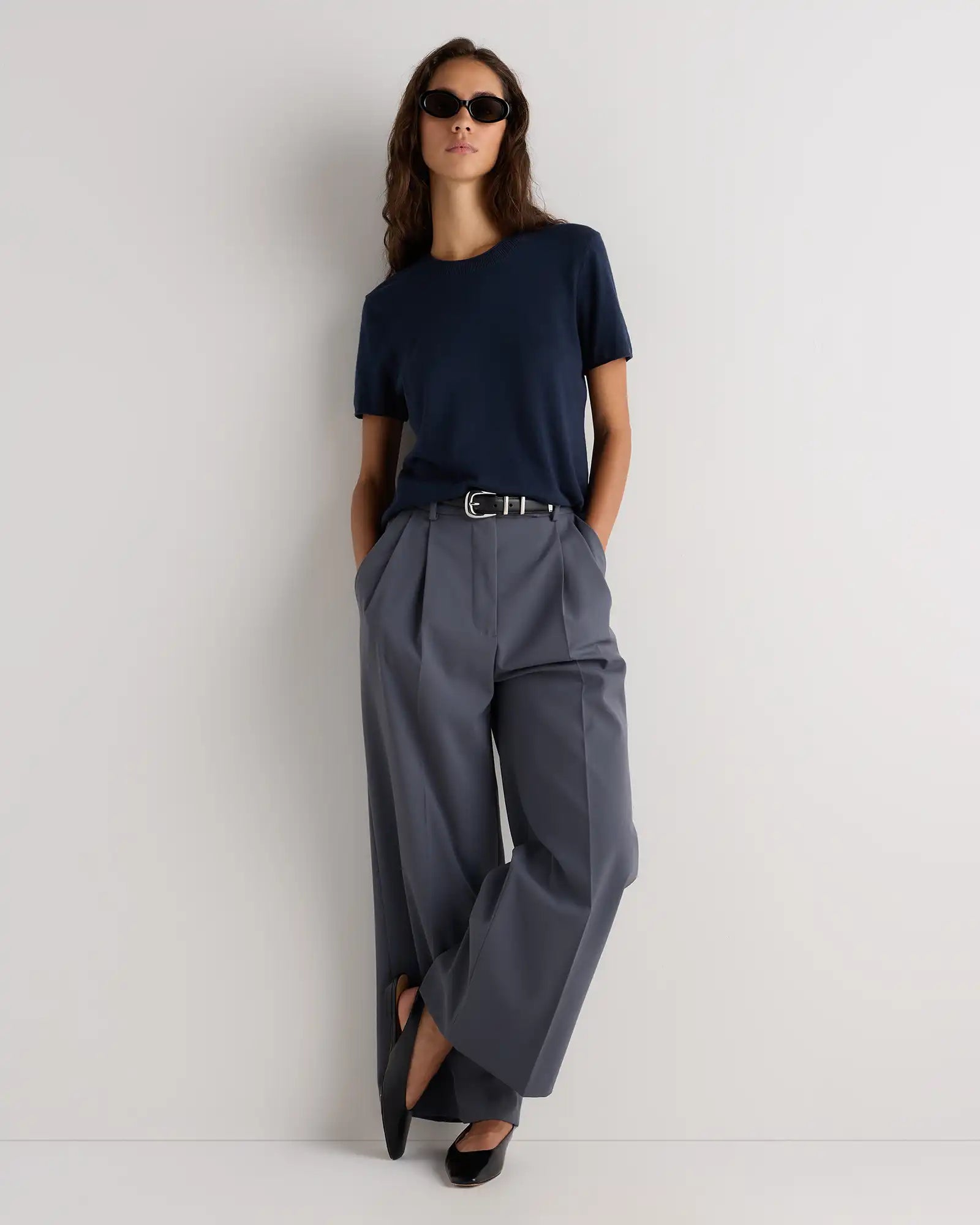 Lightweight Cotton Cashmere Relaxed Sweater Tee