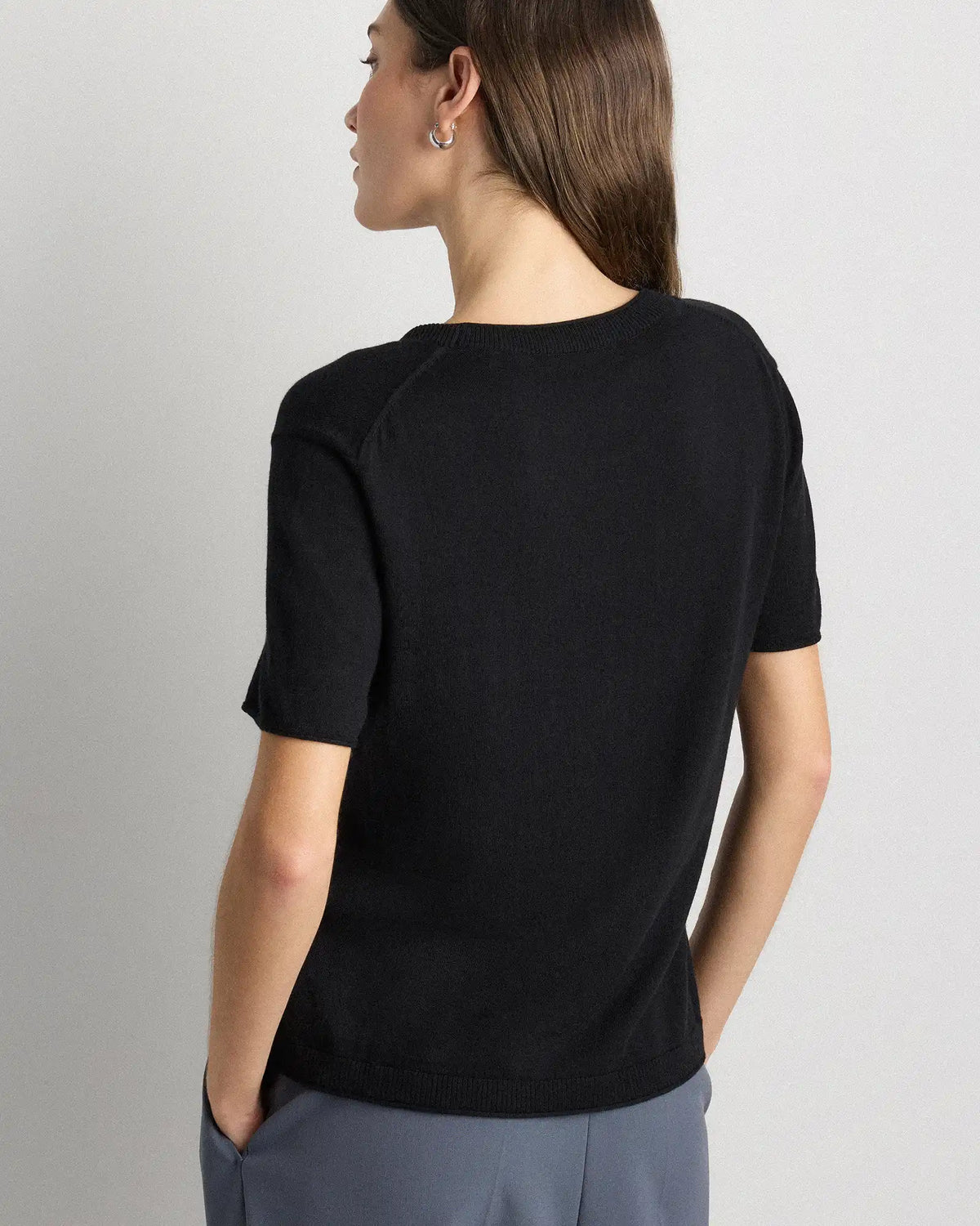 Lightweight Cotton Cashmere Relaxed Sweater Tee