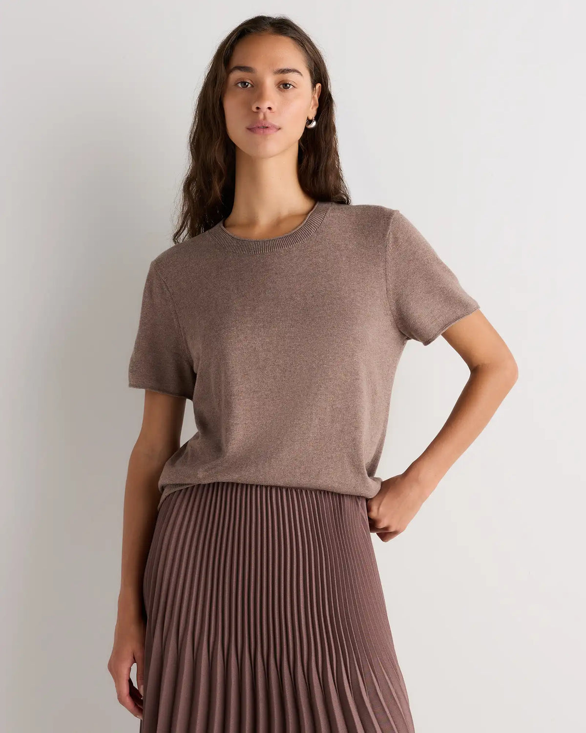 Lightweight Cotton Cashmere Relaxed Sweater Tee