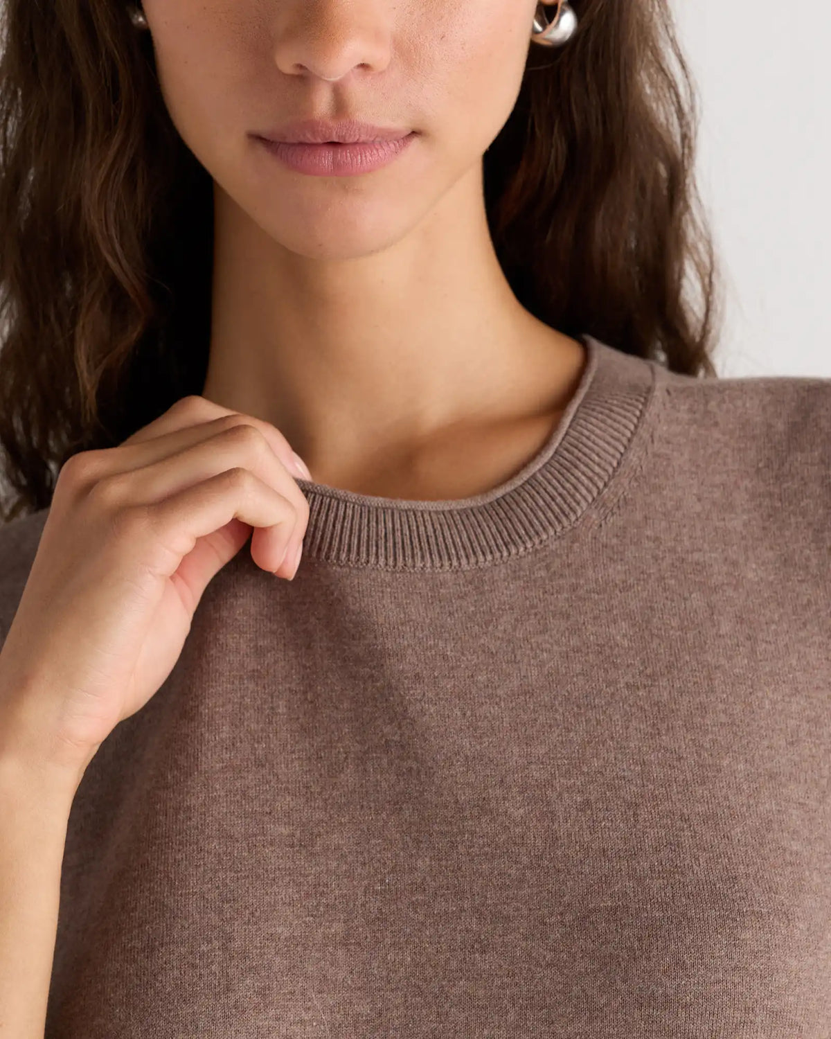 Lightweight Cotton Cashmere Relaxed Sweater Tee