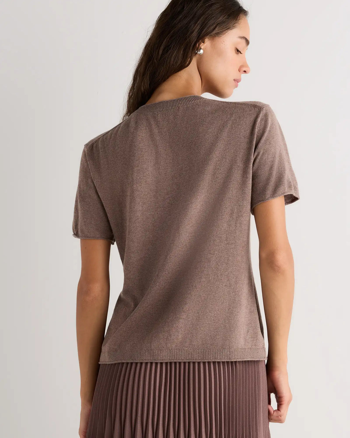 Lightweight Cotton Cashmere Relaxed Sweater Tee