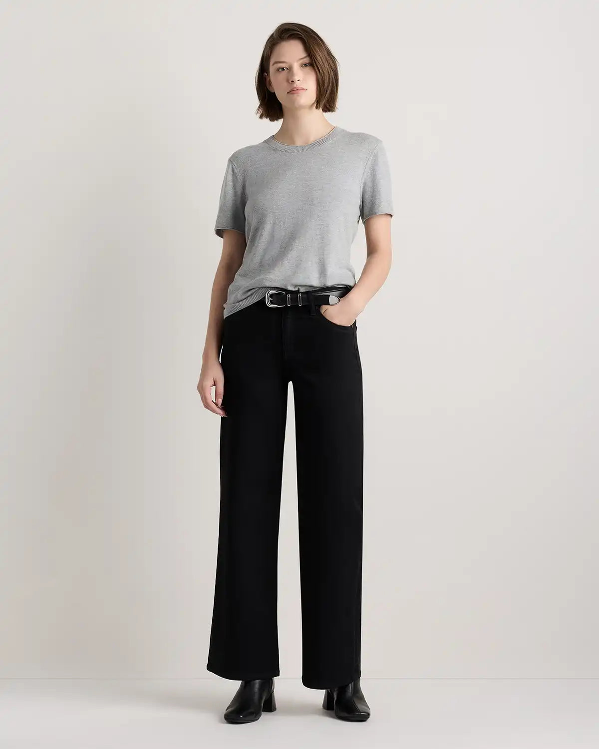 Lightweight Cotton Cashmere Relaxed Sweater Tee