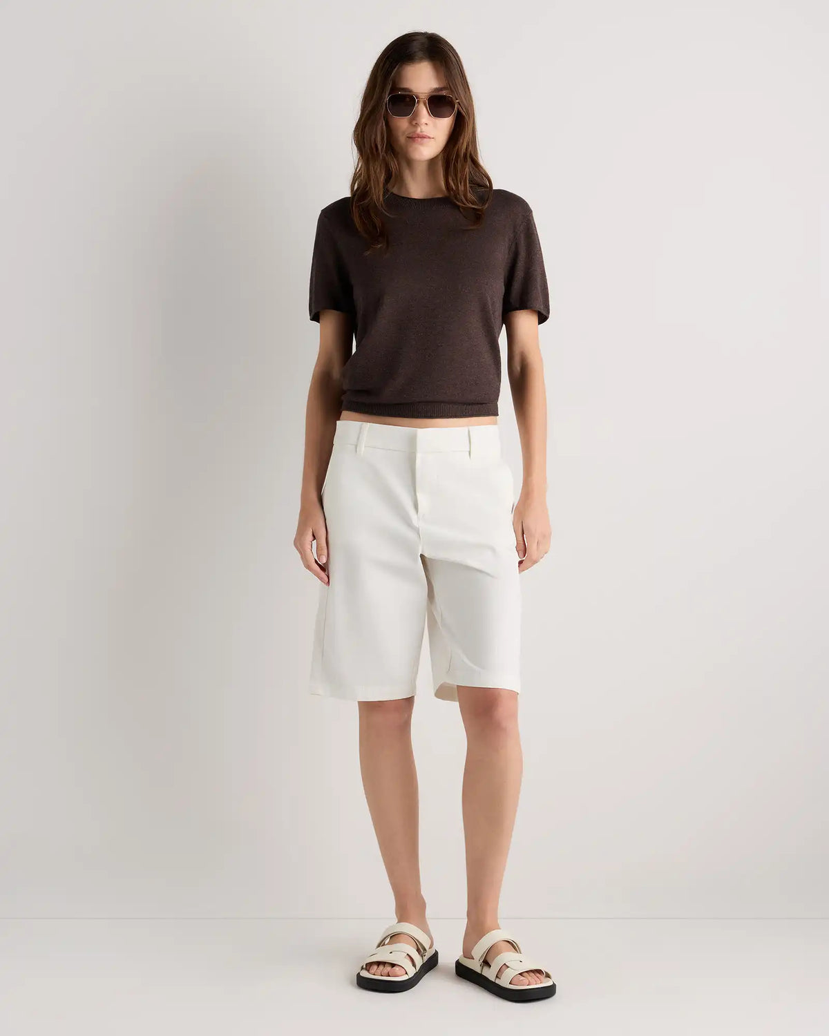 Lightweight Cotton Cashmere Relaxed Sweater Tee