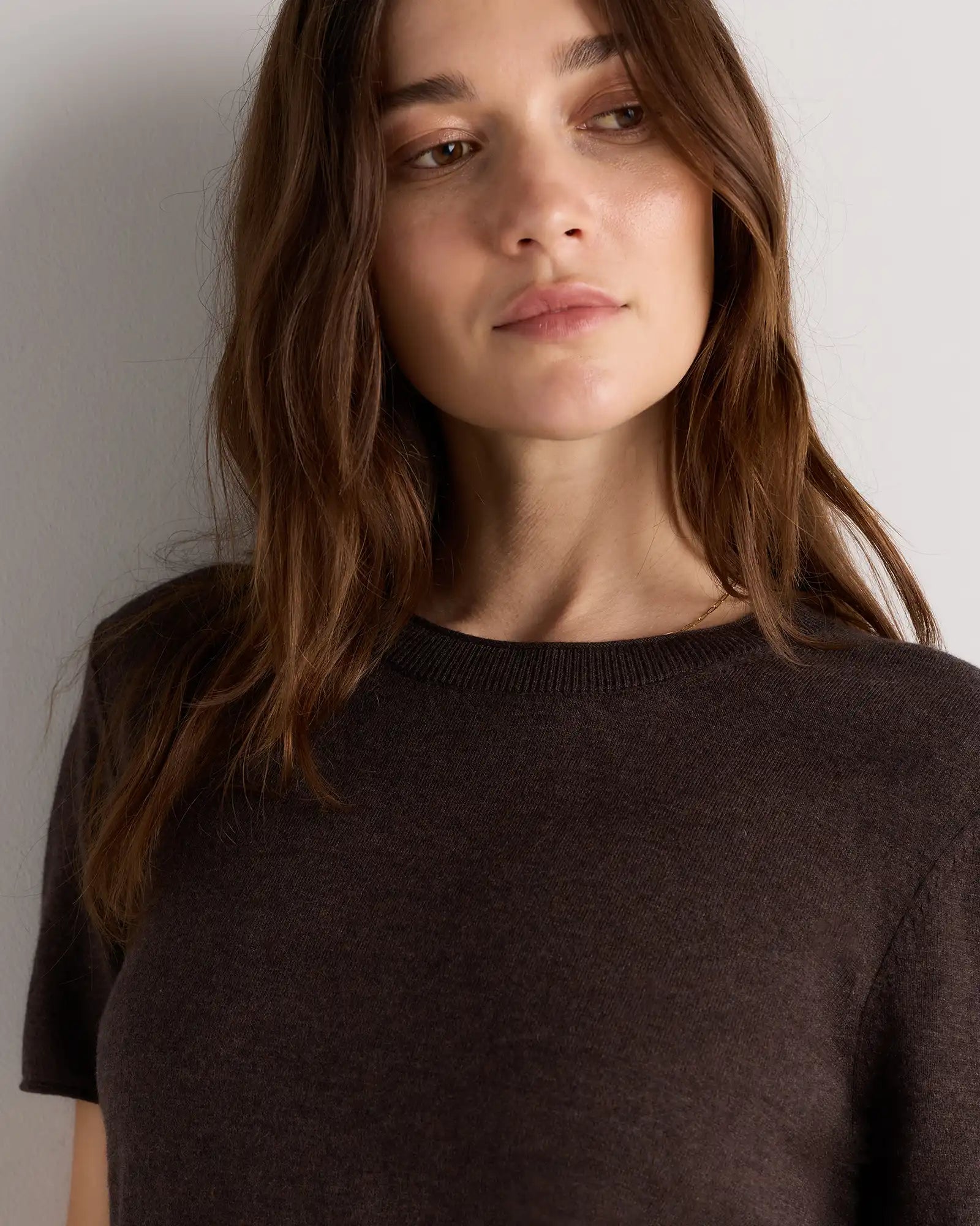 Lightweight Cotton Cashmere Relaxed Sweater Tee